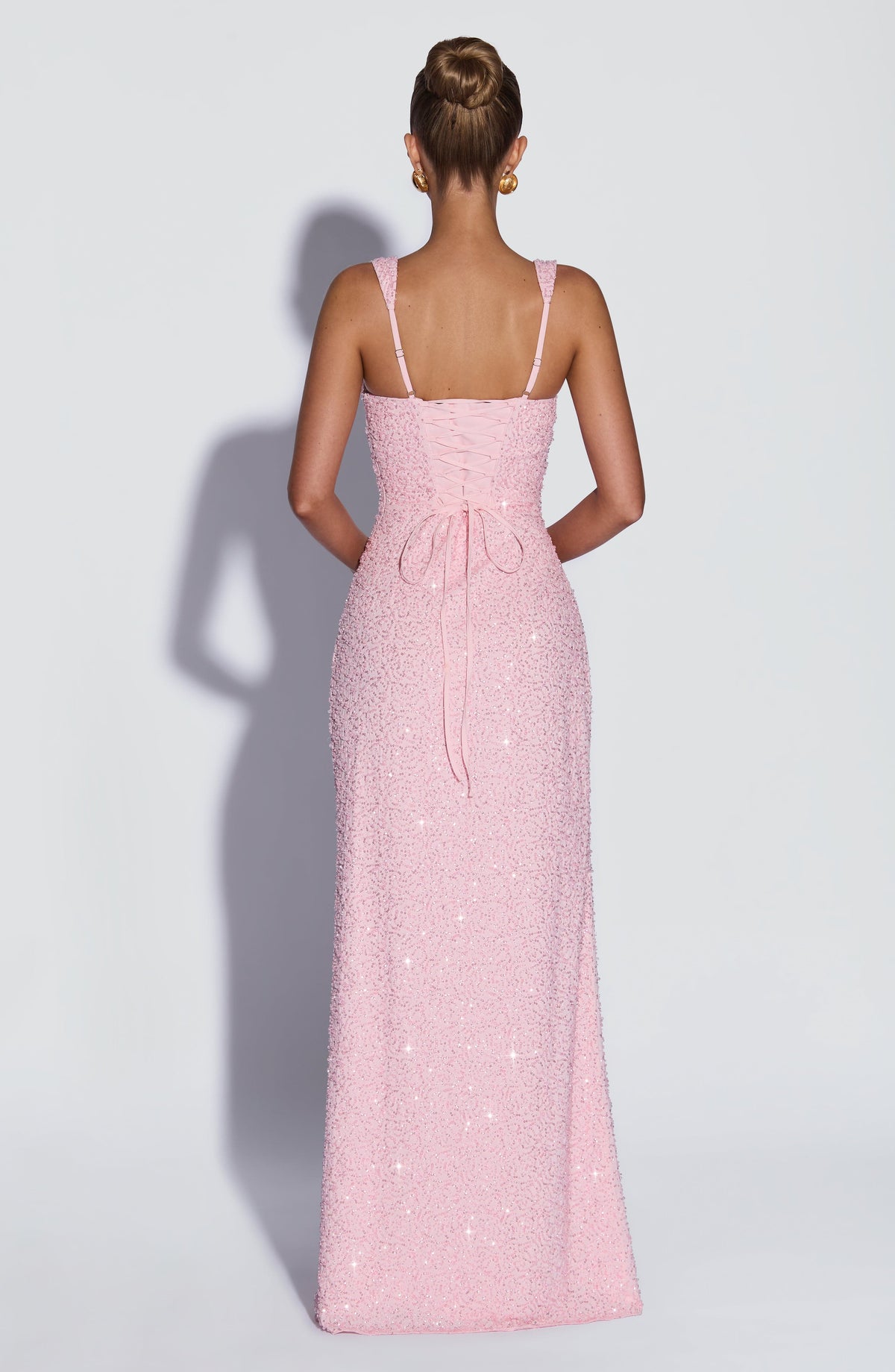 Calandra Maxi Dress in Blush Sparkle