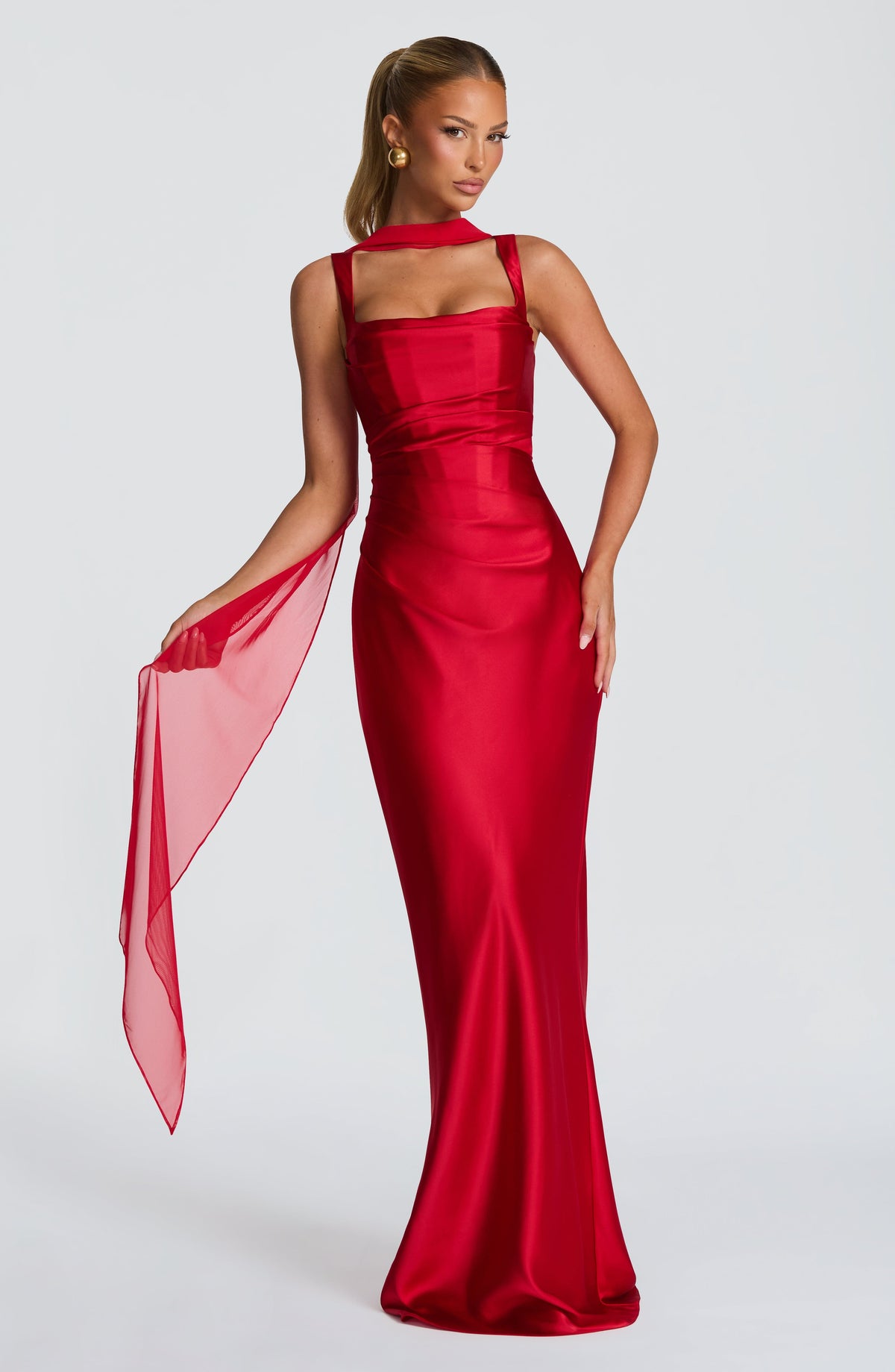 Calandra Maxi Dress in Red