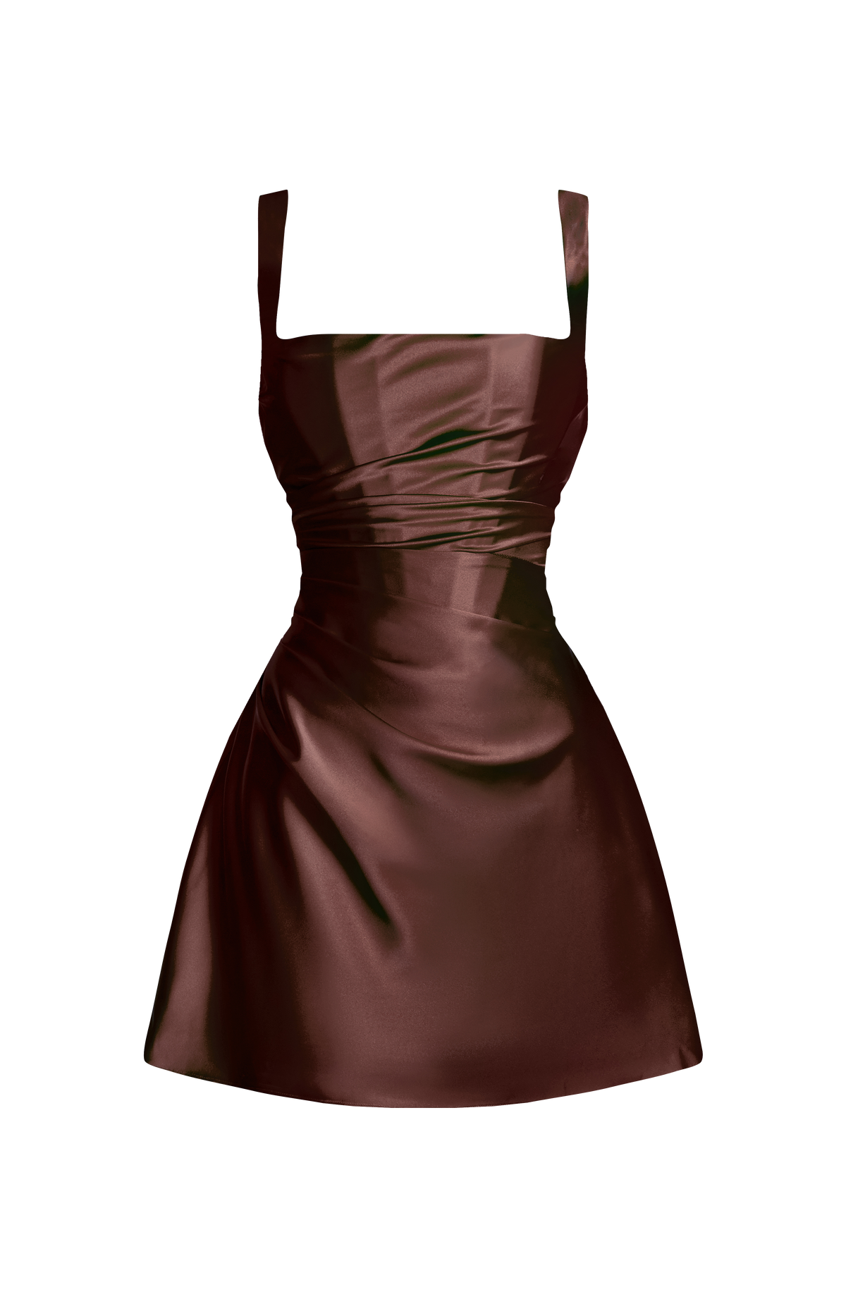 Calandria Mini Dress in Plum Brown