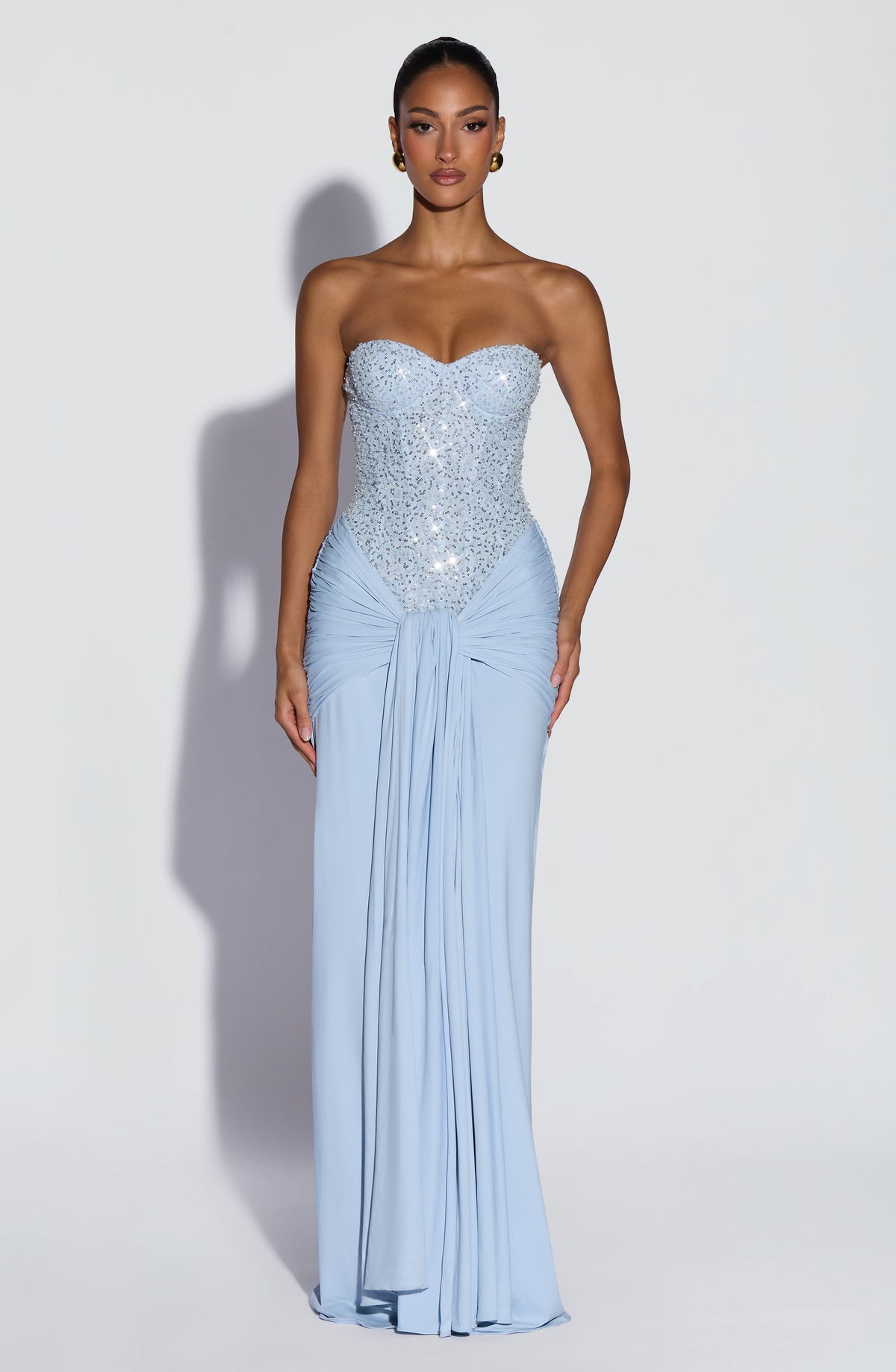Carina Maxi Dress in Glacier Blue