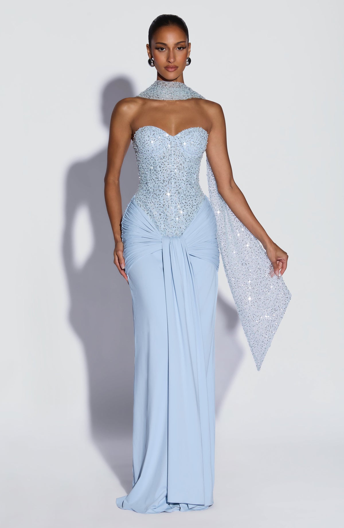 Carina Maxi Dress in Glacier Blue