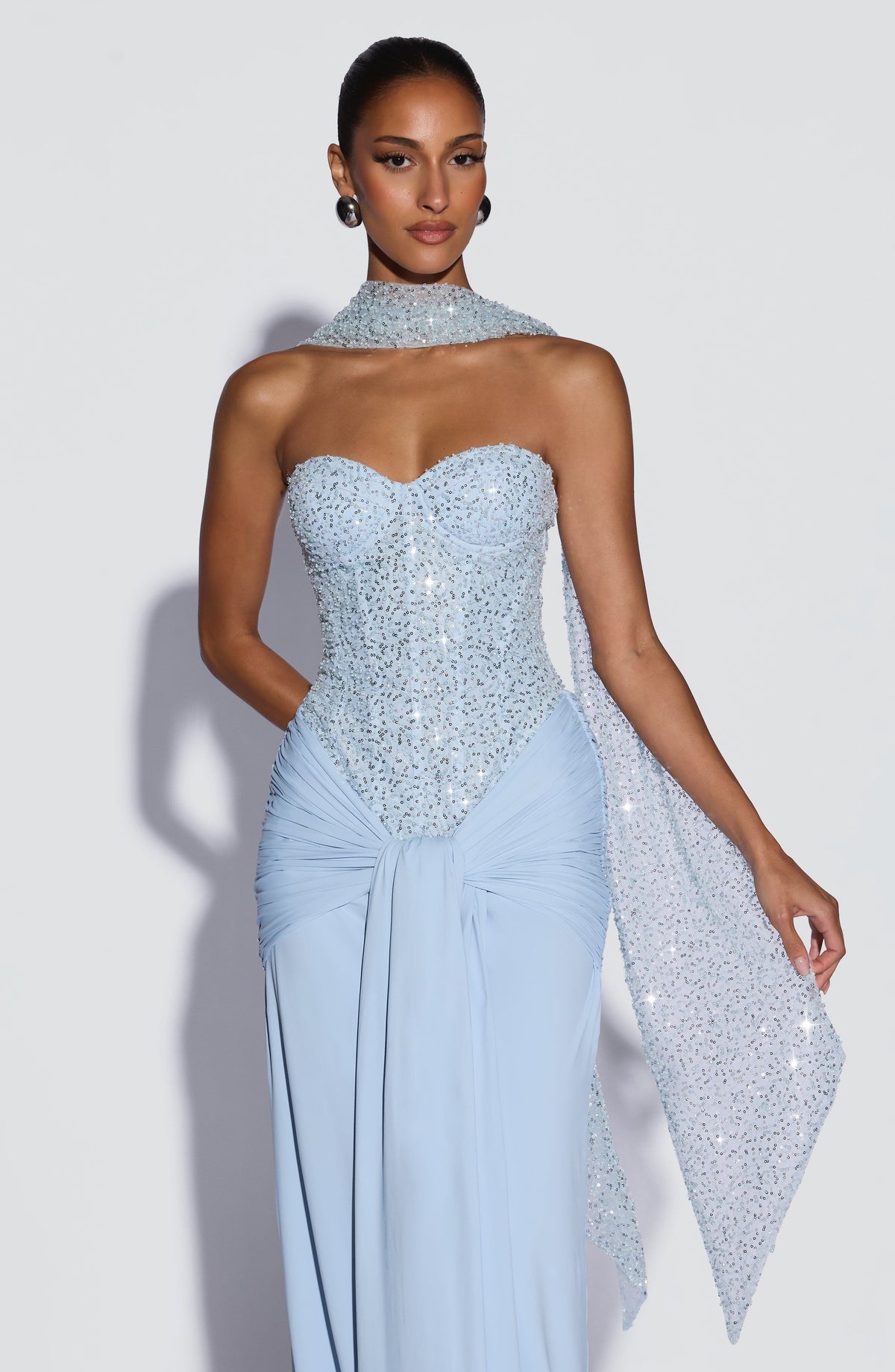 Carina Maxi Dress in Glacier Blue