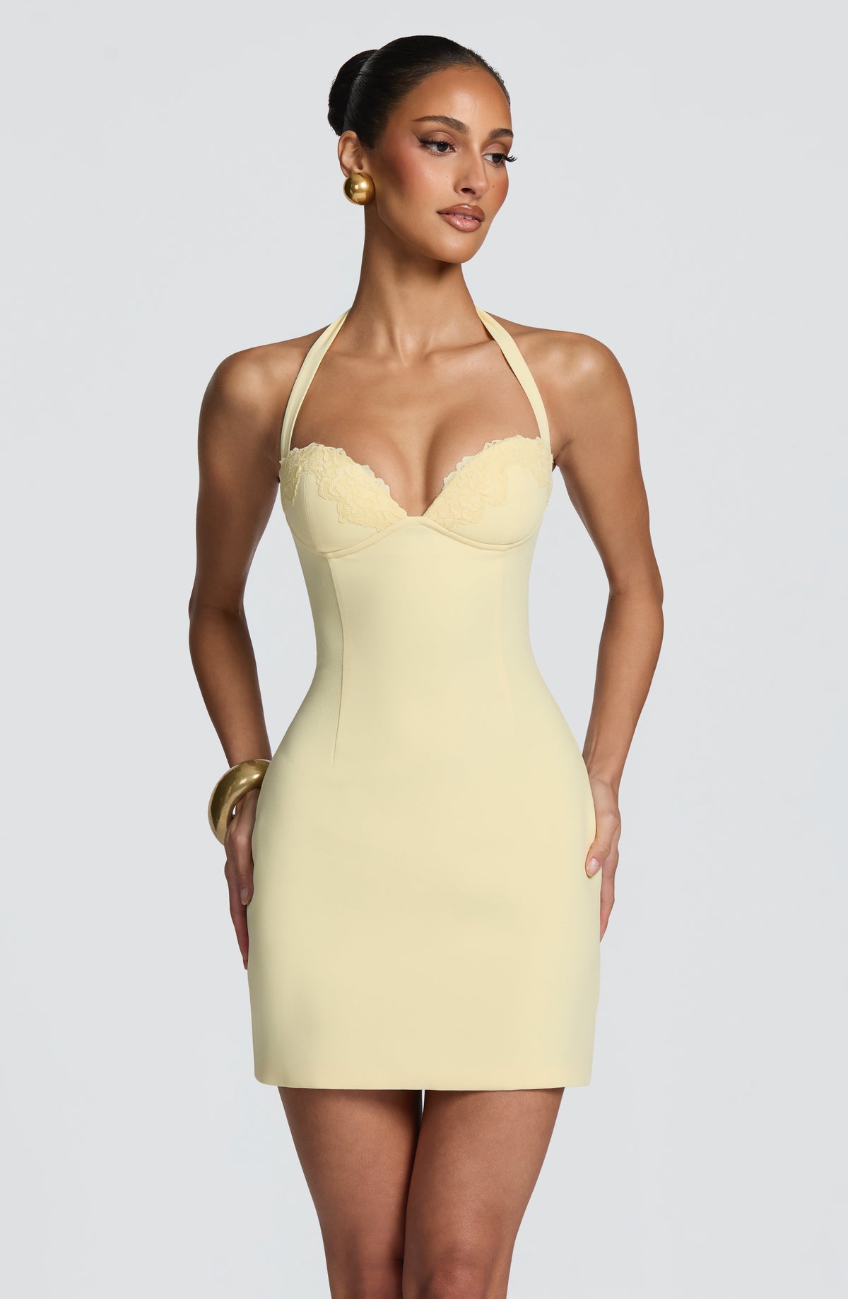 Cassara Mini Dress in Lemon