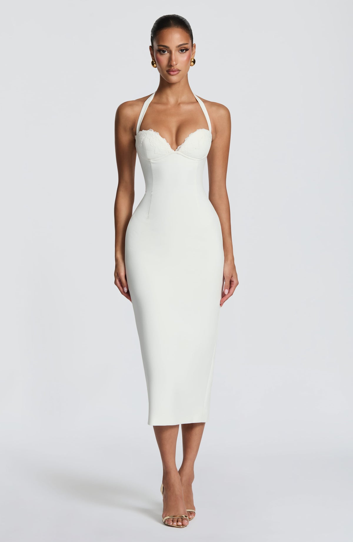 Cassiana Midi Dress in Ivory