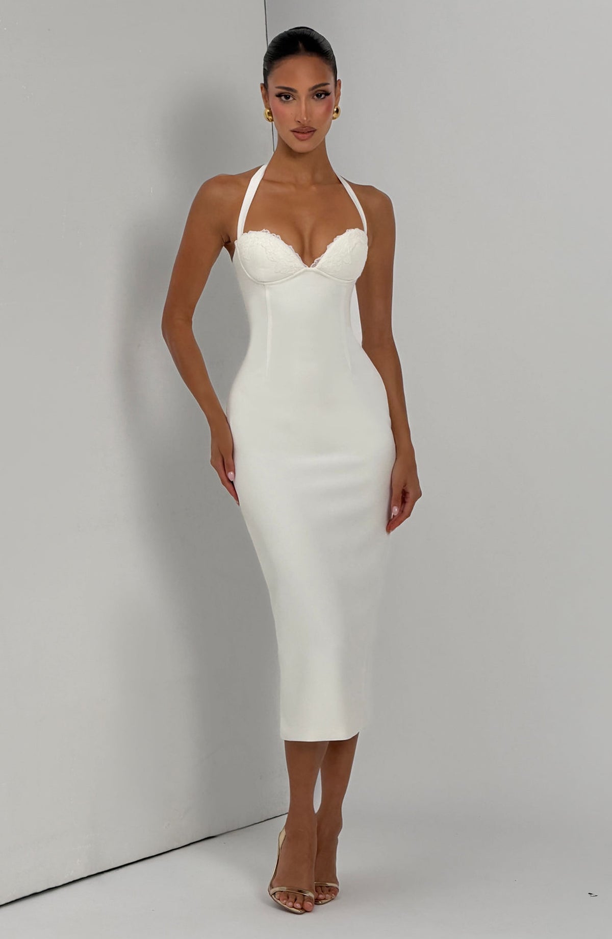 Cassiana Midi Dress in Ivory