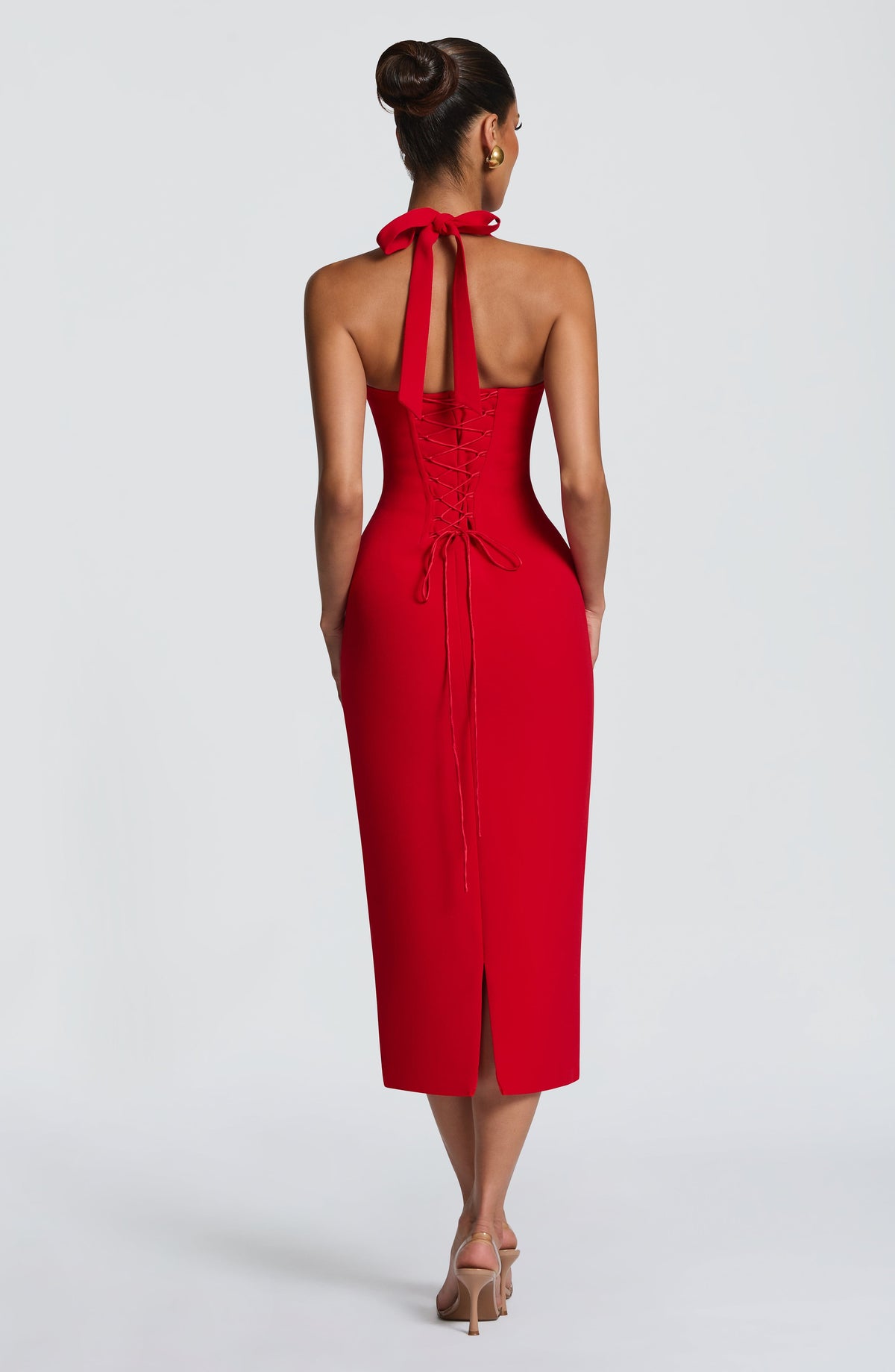 Cassiana Midi Dress in Red