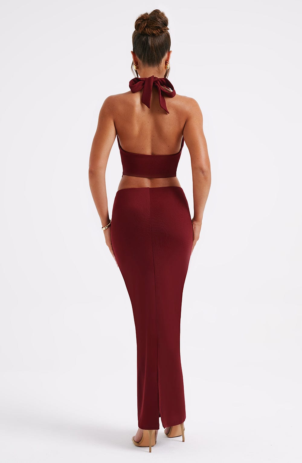 Chryselle Maxi Skirt in Burgundy