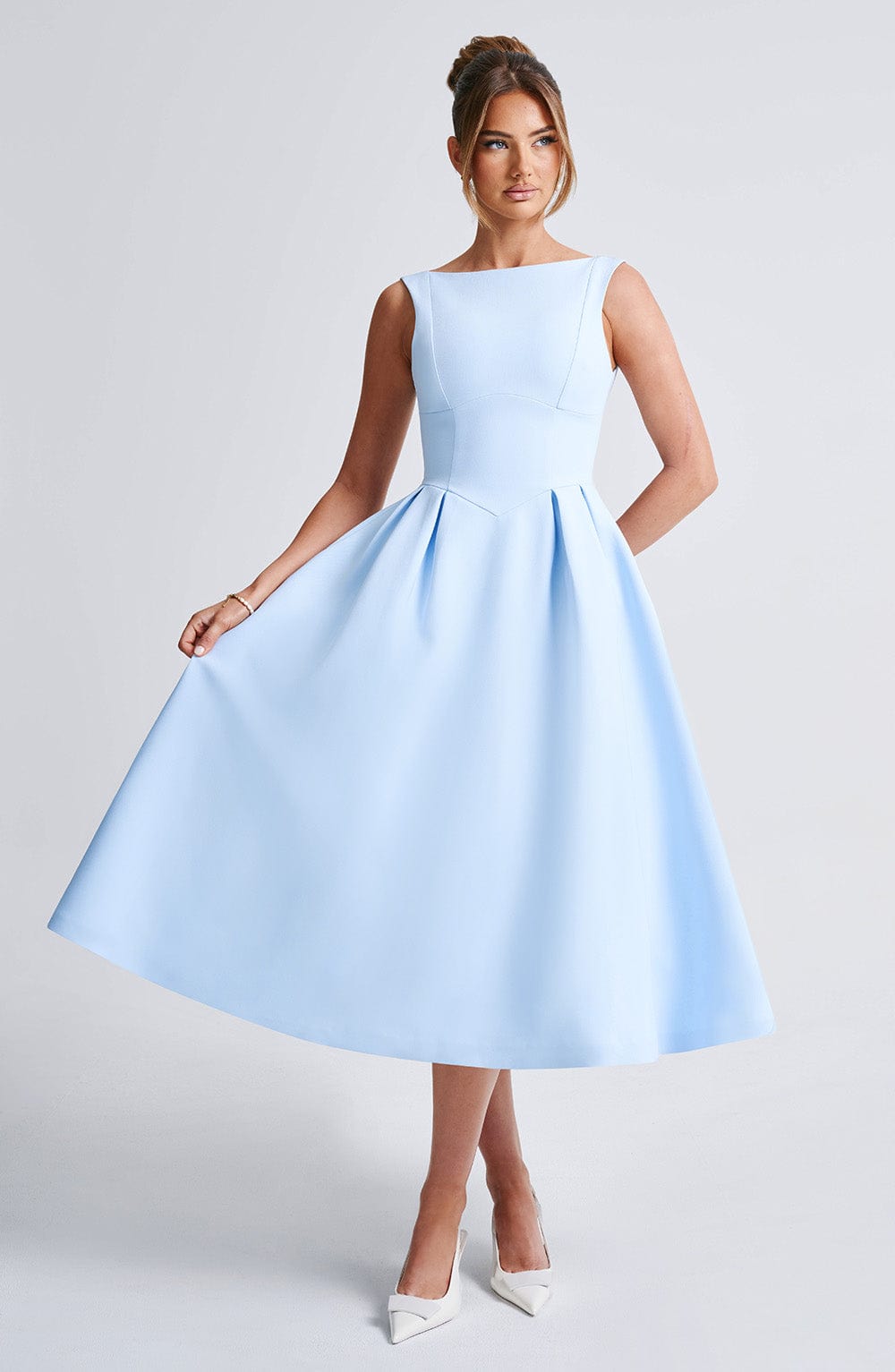 Clarabelle Midi Dress in Blue