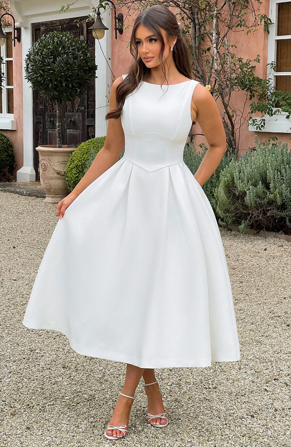 Clarabelle Midi Dress in Ivory