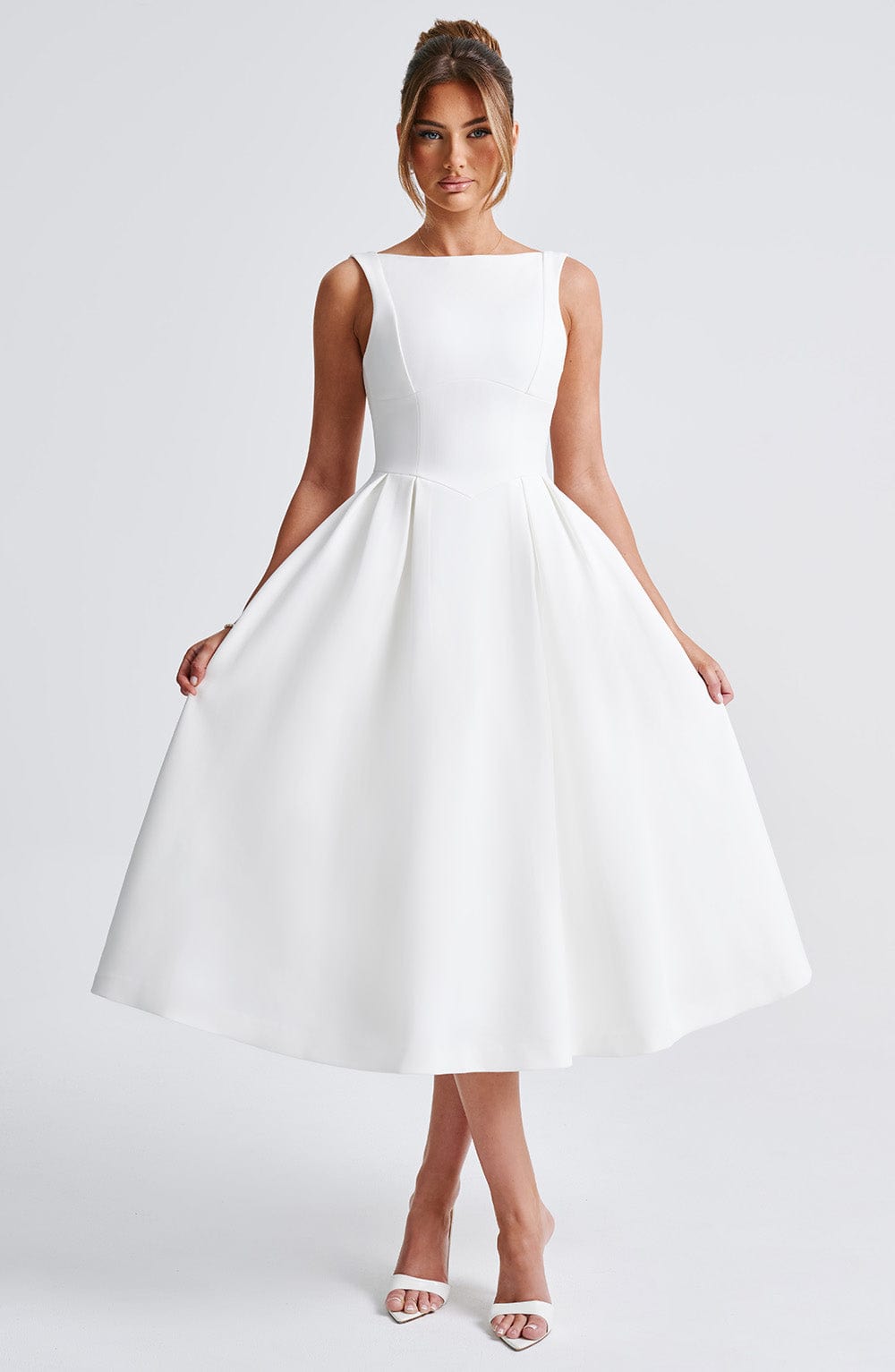 Clarabelle Midi Dress in Ivory