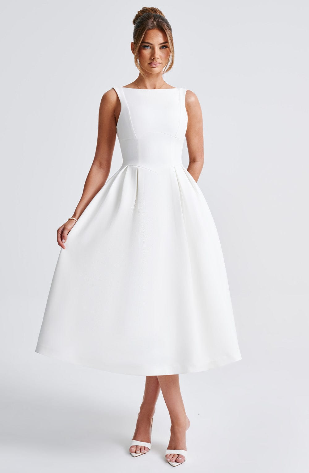 Clarabelle Midi Dress in Ivory