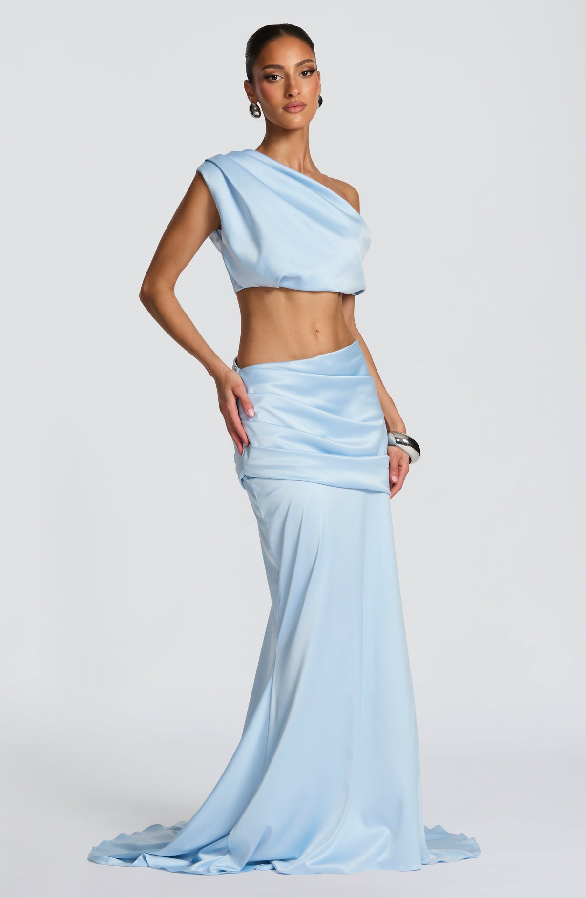 Claudine Maxi Skirt in Glacier Blue