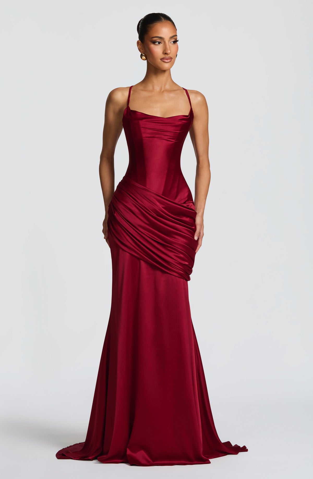 Conlia Gown in Burgundy