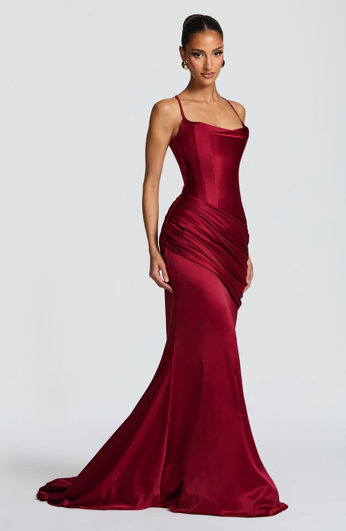 Conlia Gown in Burgundy