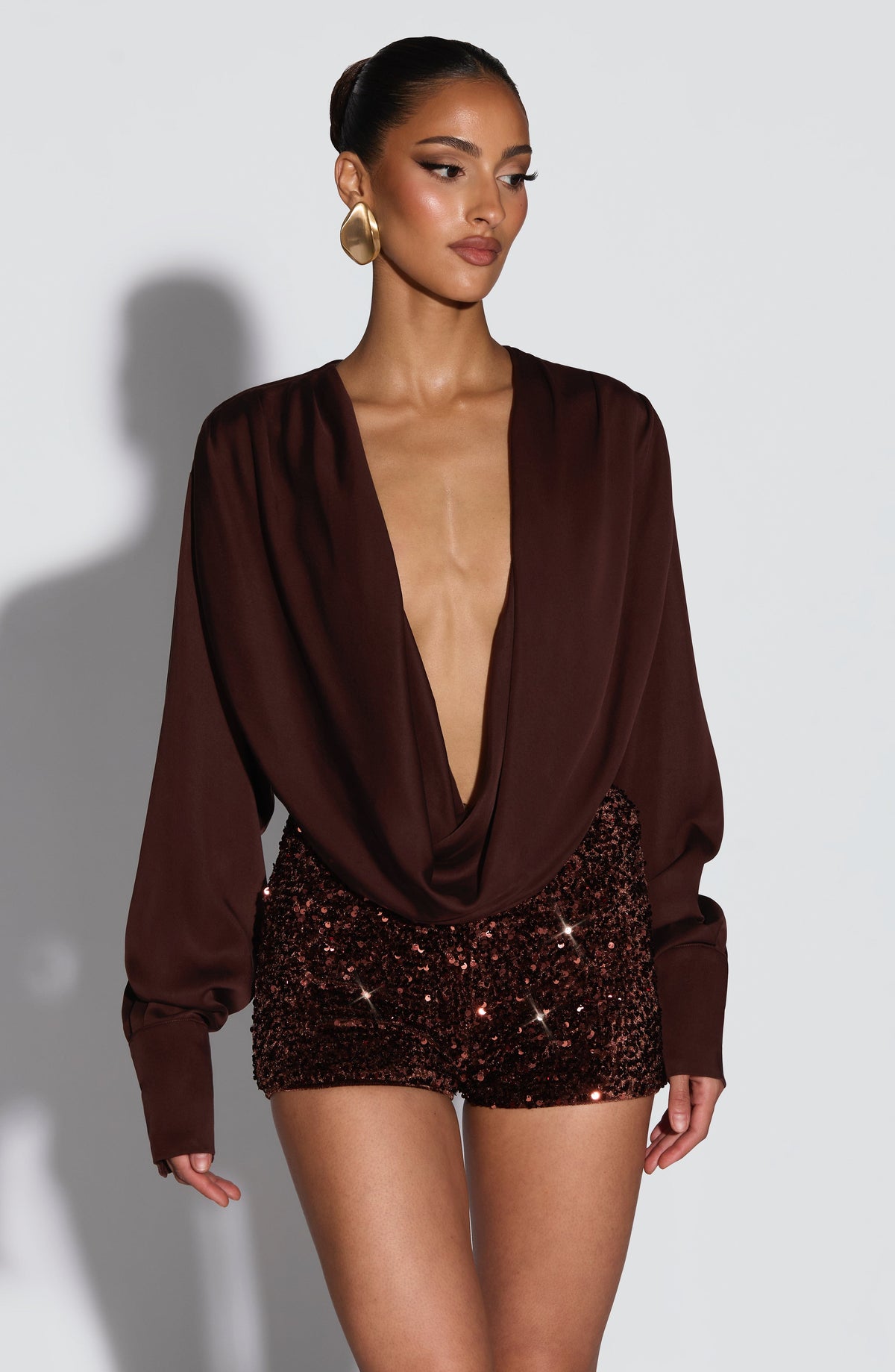 Coralise Bodysuit in Plum Brown