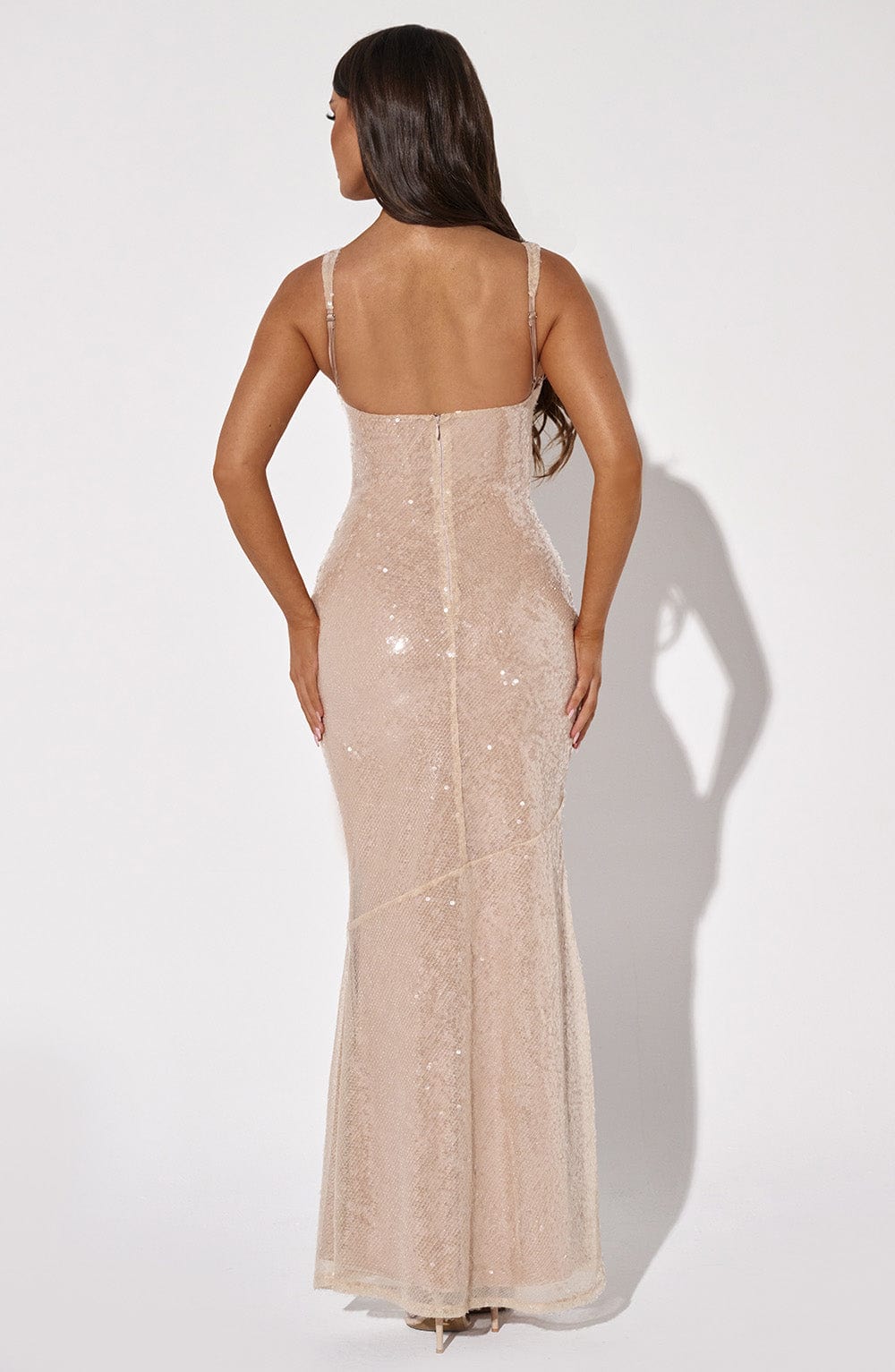Corinna Maxi Dress in Nude