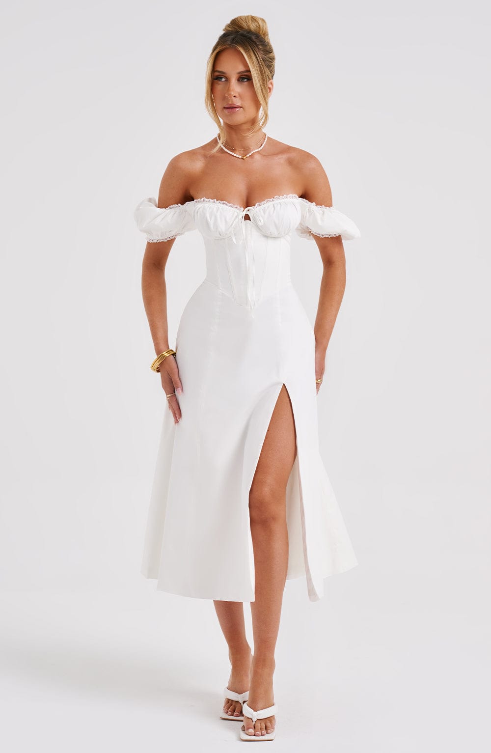 Courtenay Midi Dress in Ivory
