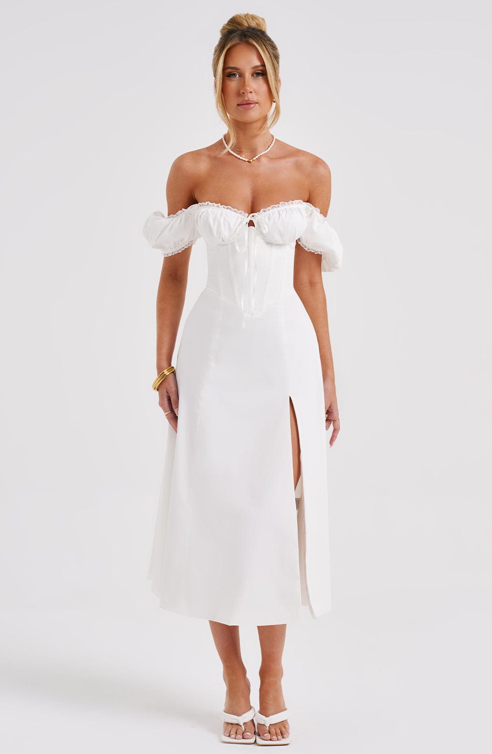 Courtenay Midi Dress in Ivory
