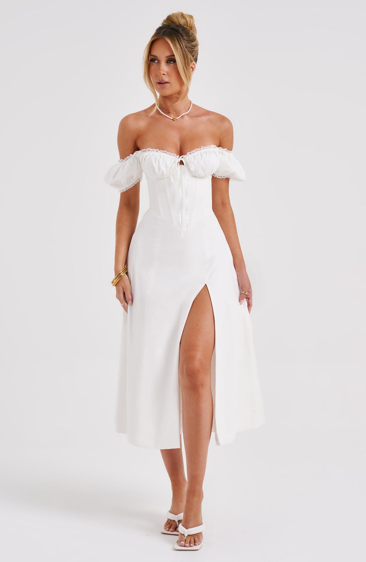 Courtenay Midi Dress in Ivory