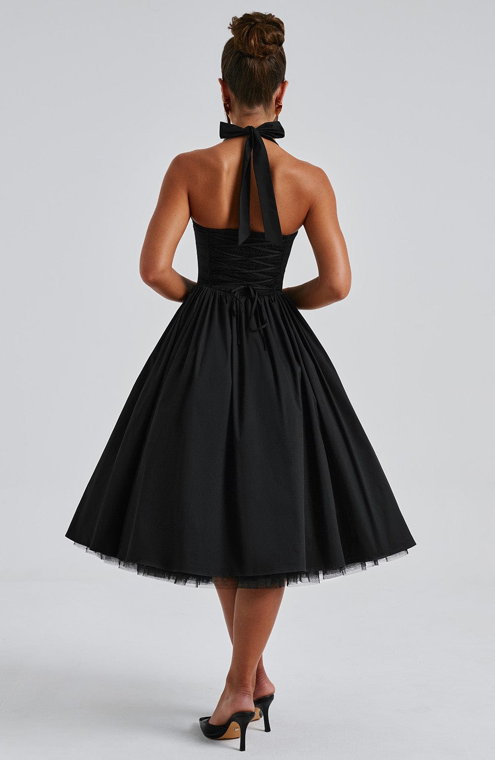 Cressia Midi Dress in Black
