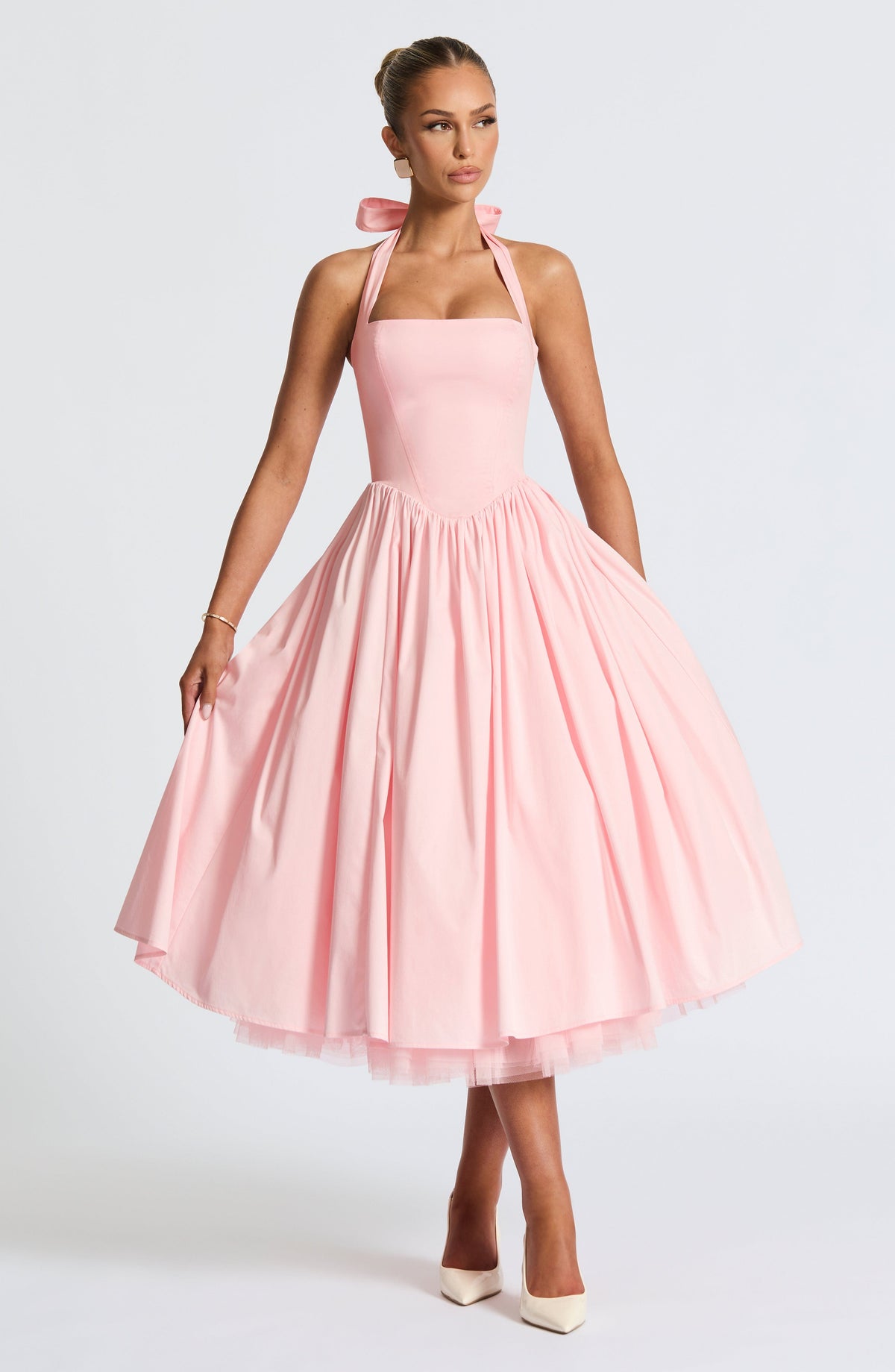Cressia Midi Dress in Blush