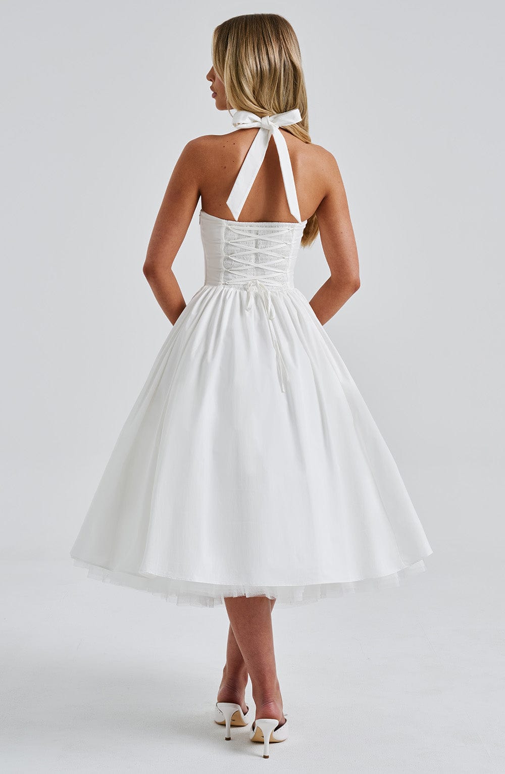 Cressia Midi Dress in Ivory