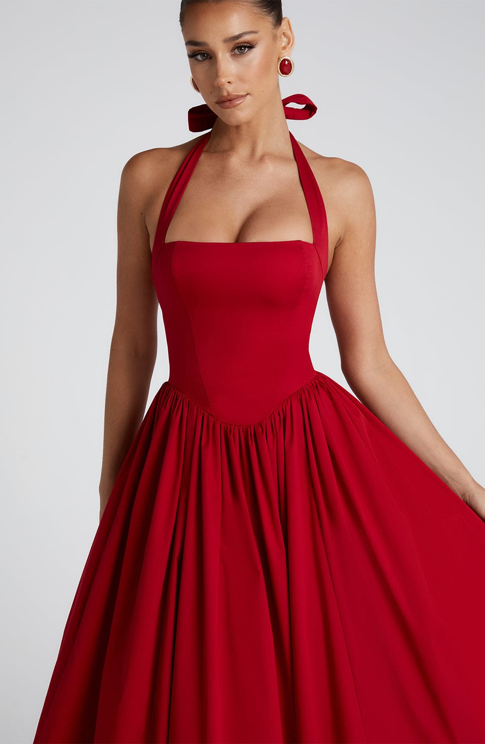 Cressia Midi Dress in Red