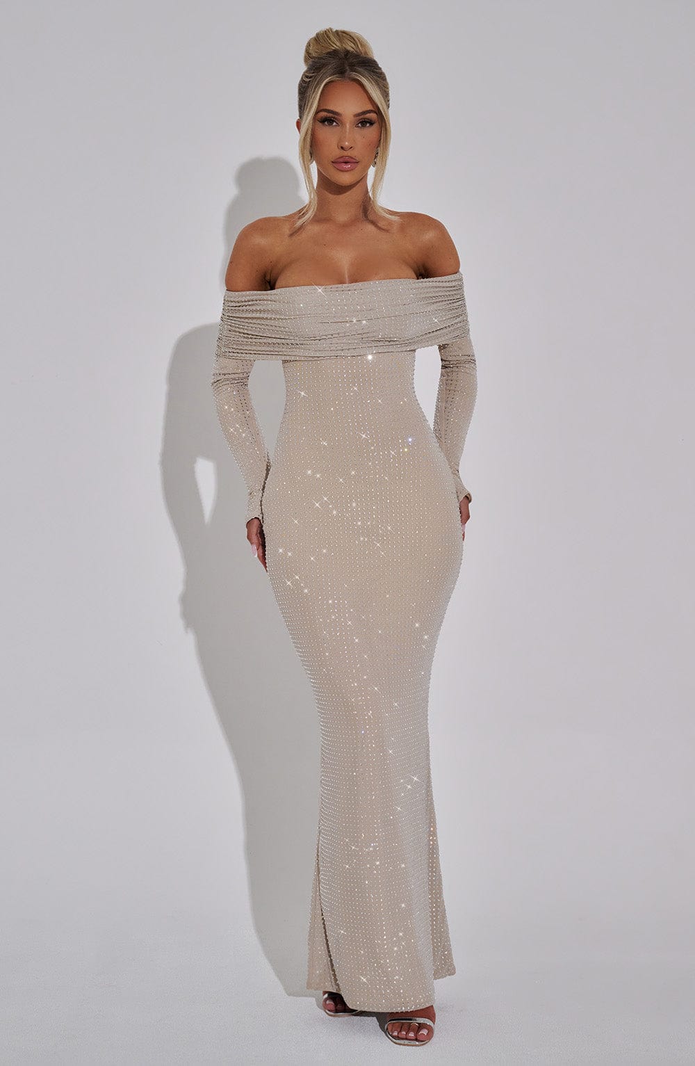 Cypria Maxi Dress in Nude