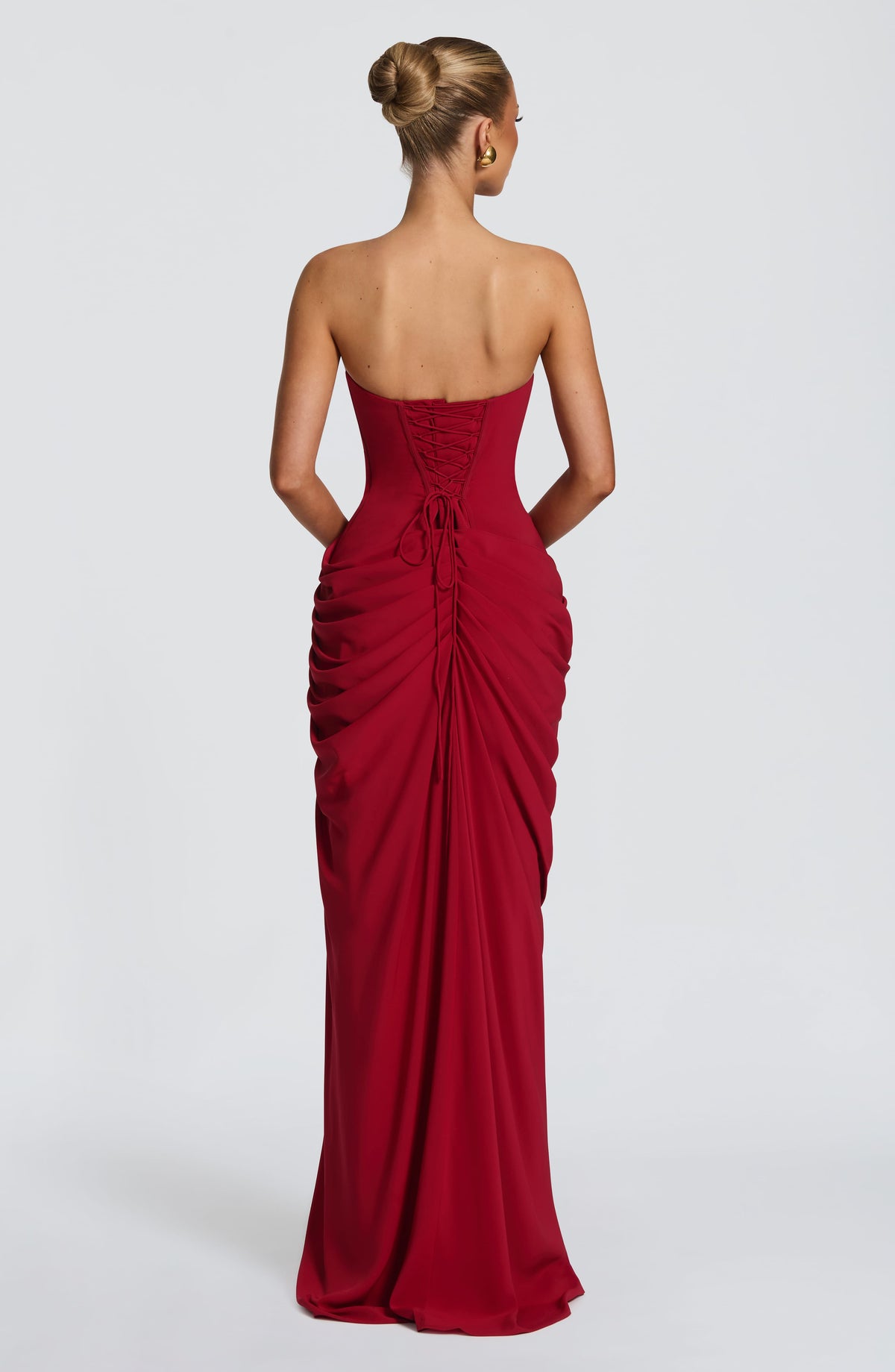 Cyrena Maxi Dress in Deep Red