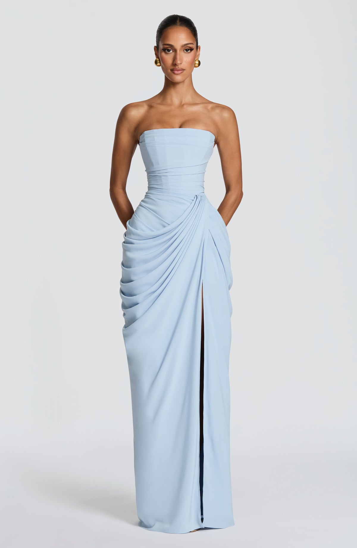 Cyrena Maxi Dress in Glacier Blue