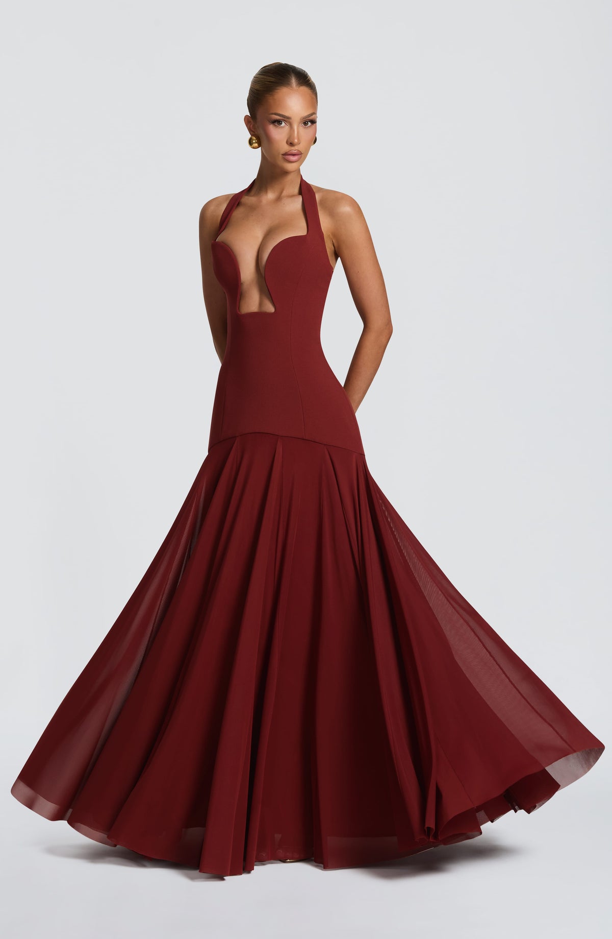 Cyrenna Maxi Dress in Deep Rust