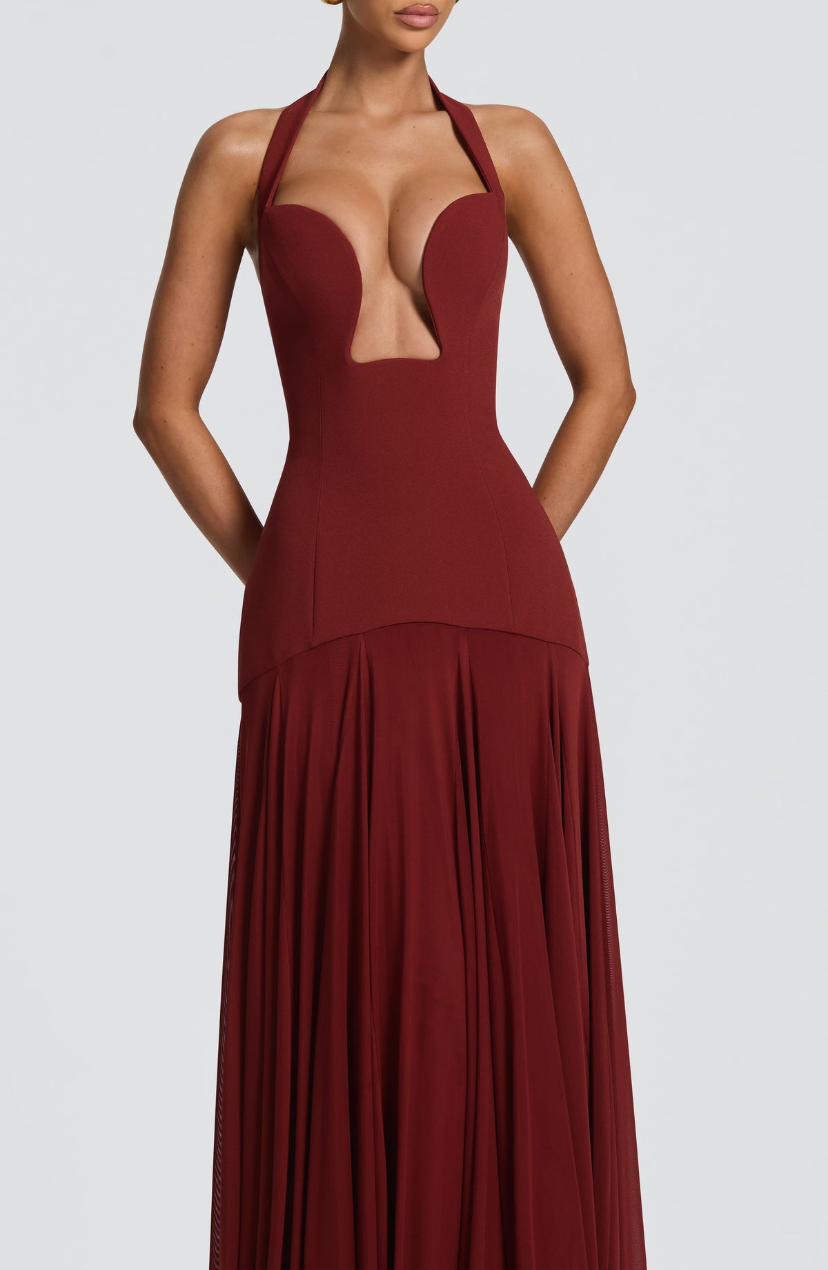 Cyrenna Maxi Dress in Deep Rust