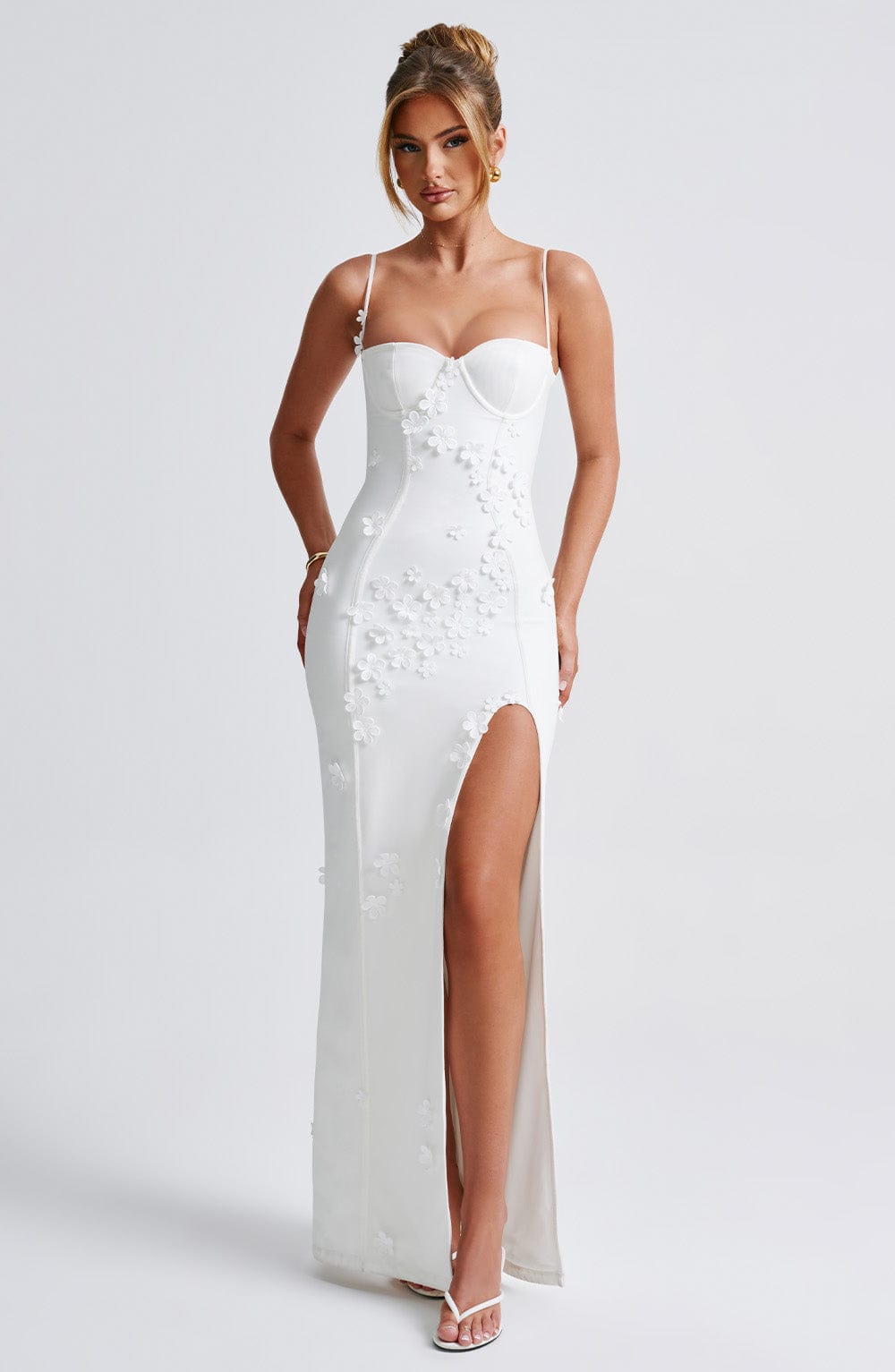 Dalyra Maxi Dress in Ivory Lined