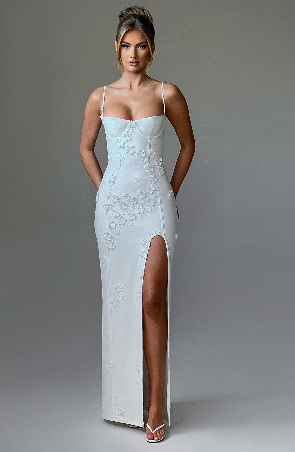 Dalyra Maxi Dress in Ivory Lined