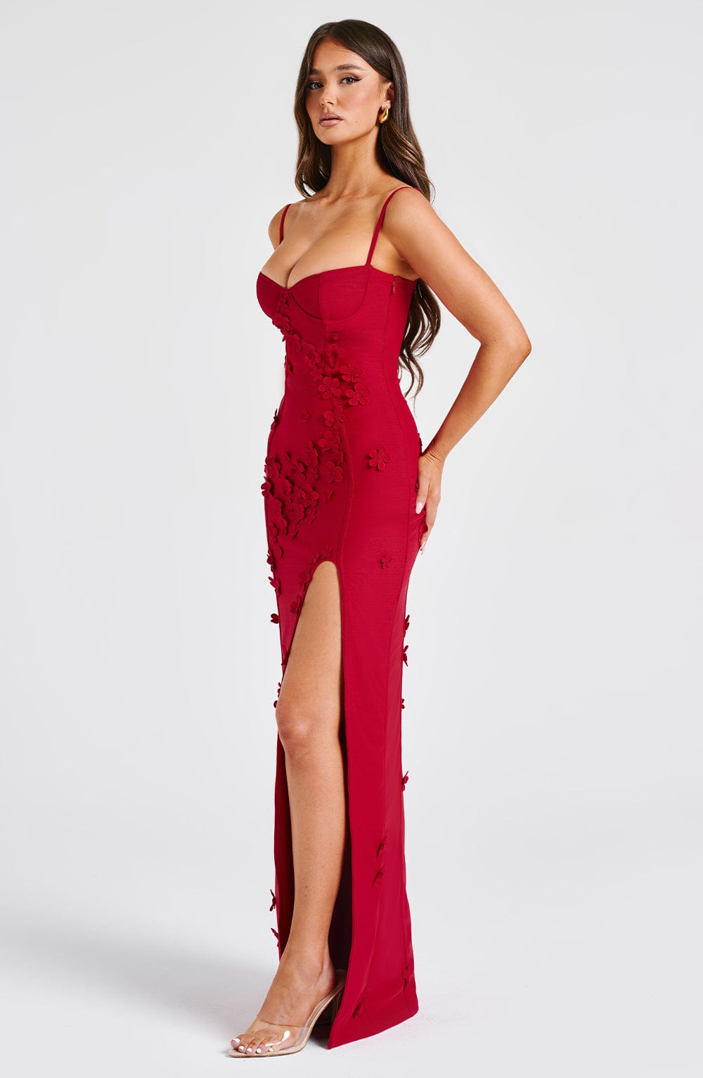 Dalyra Maxi Dress in Red Lined