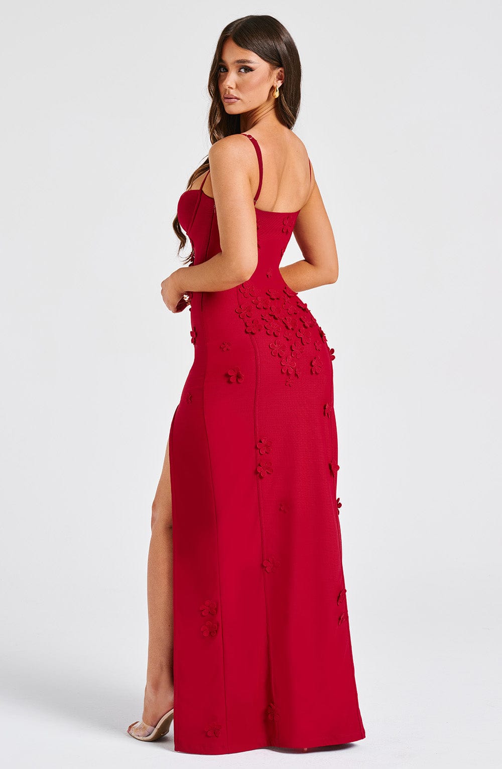 Dalyra Maxi Dress in Red Lined