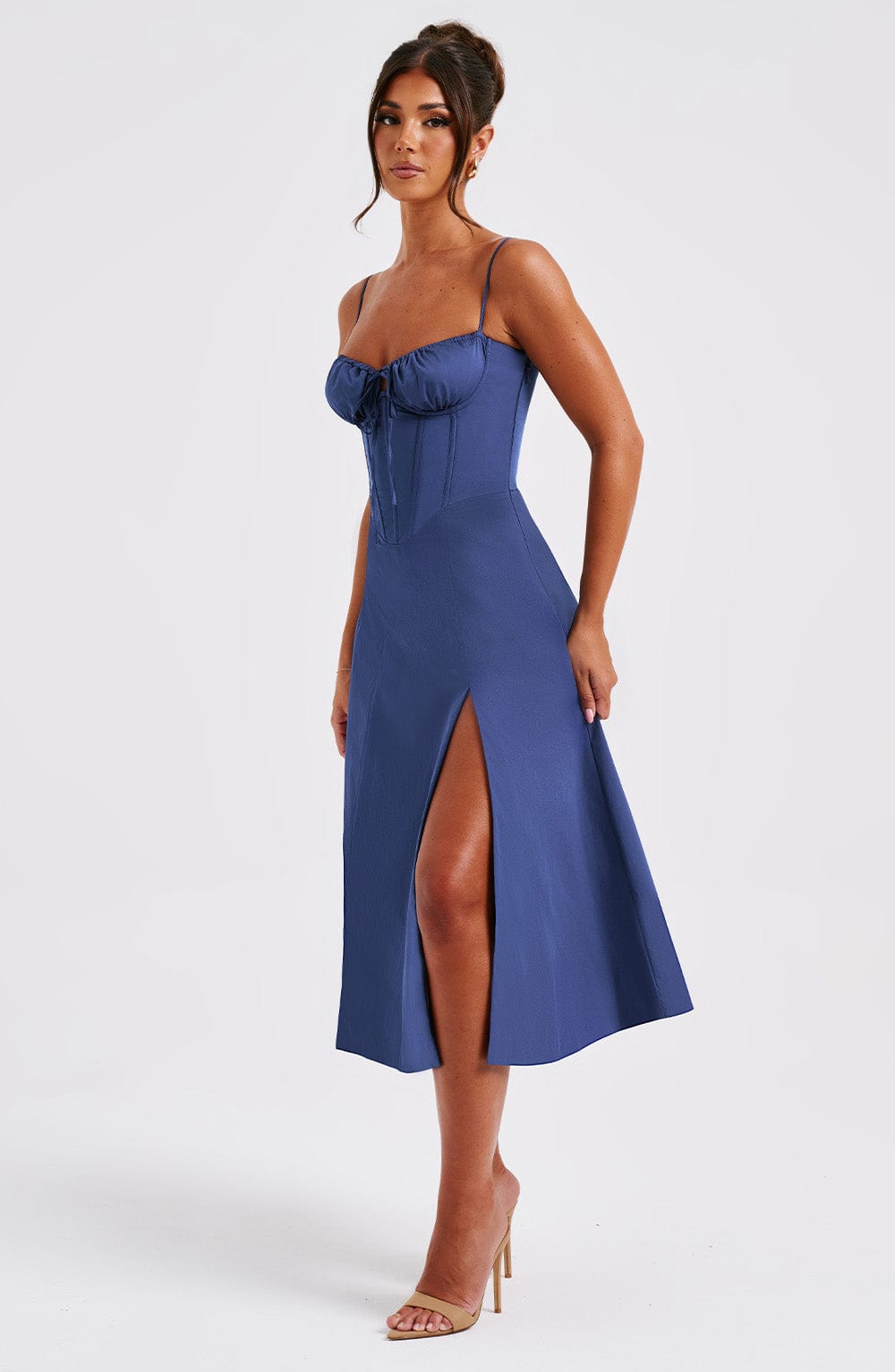 Deandra Midi Dress in Navy