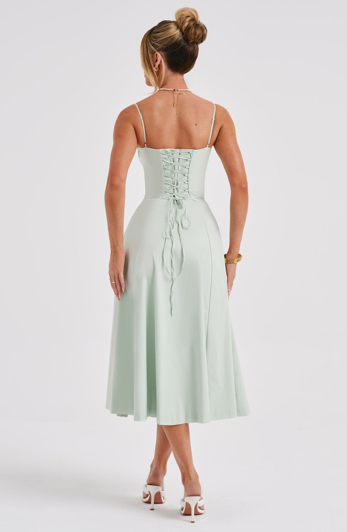 Deandra Midi Dress in Sage
