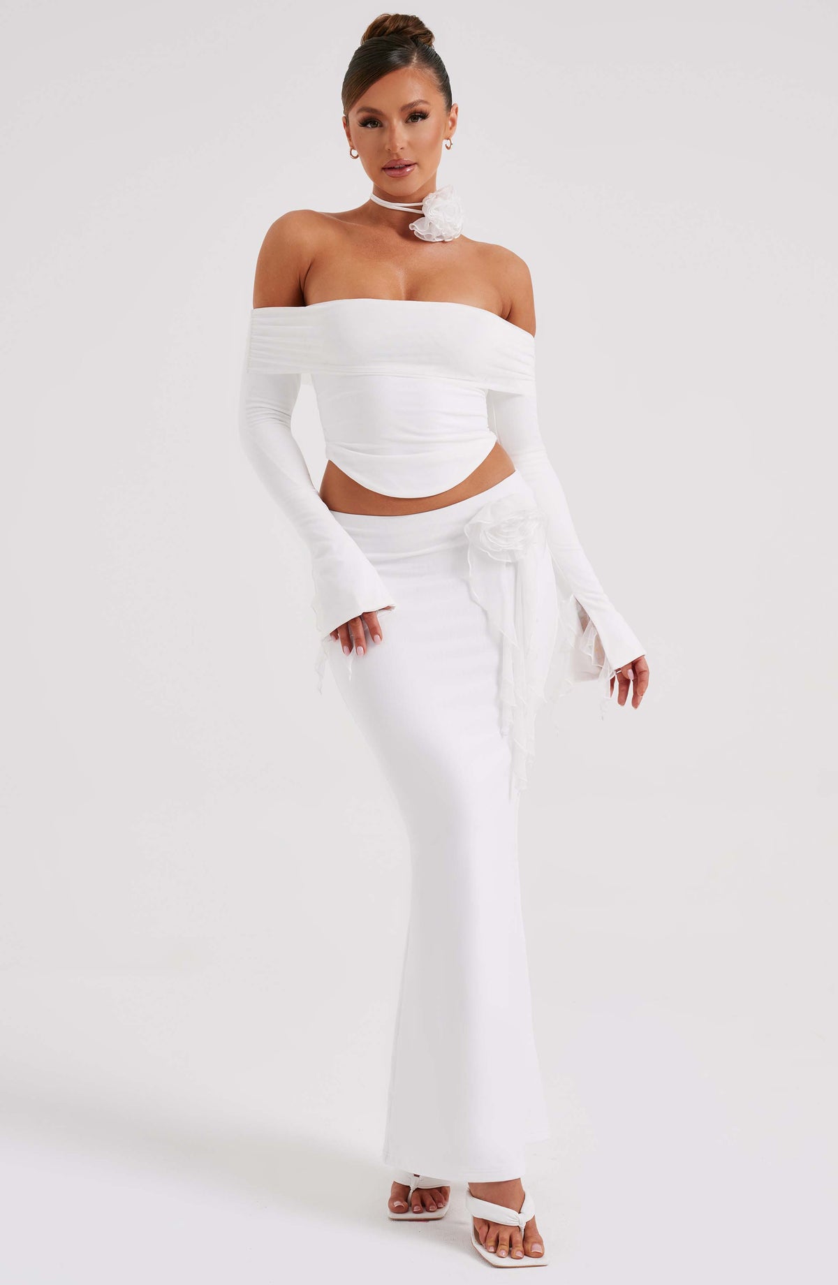 Deemara Maxi Skirt in Ivory