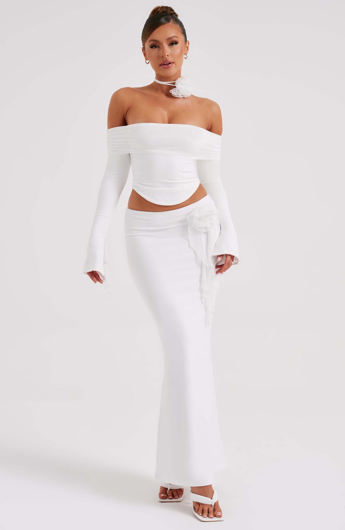 Deemara Maxi Skirt in Ivory