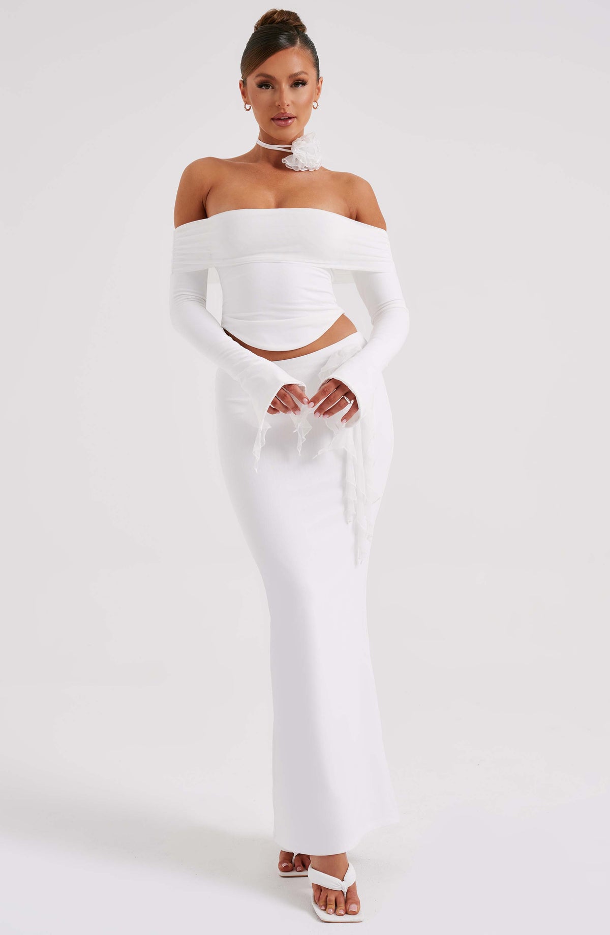 Deemara Maxi Skirt in Ivory