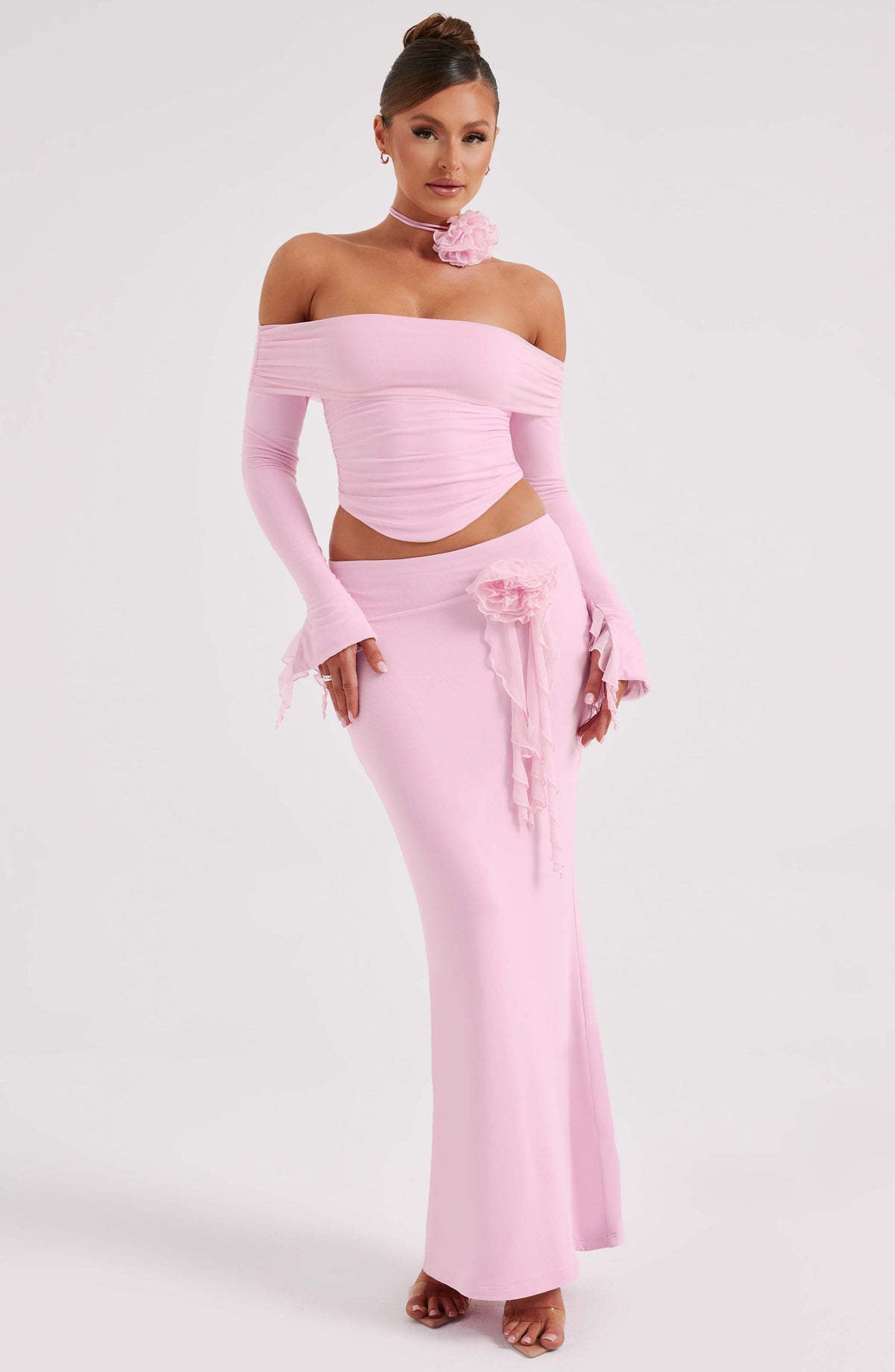 Deemara Maxi Skirt in Pink
