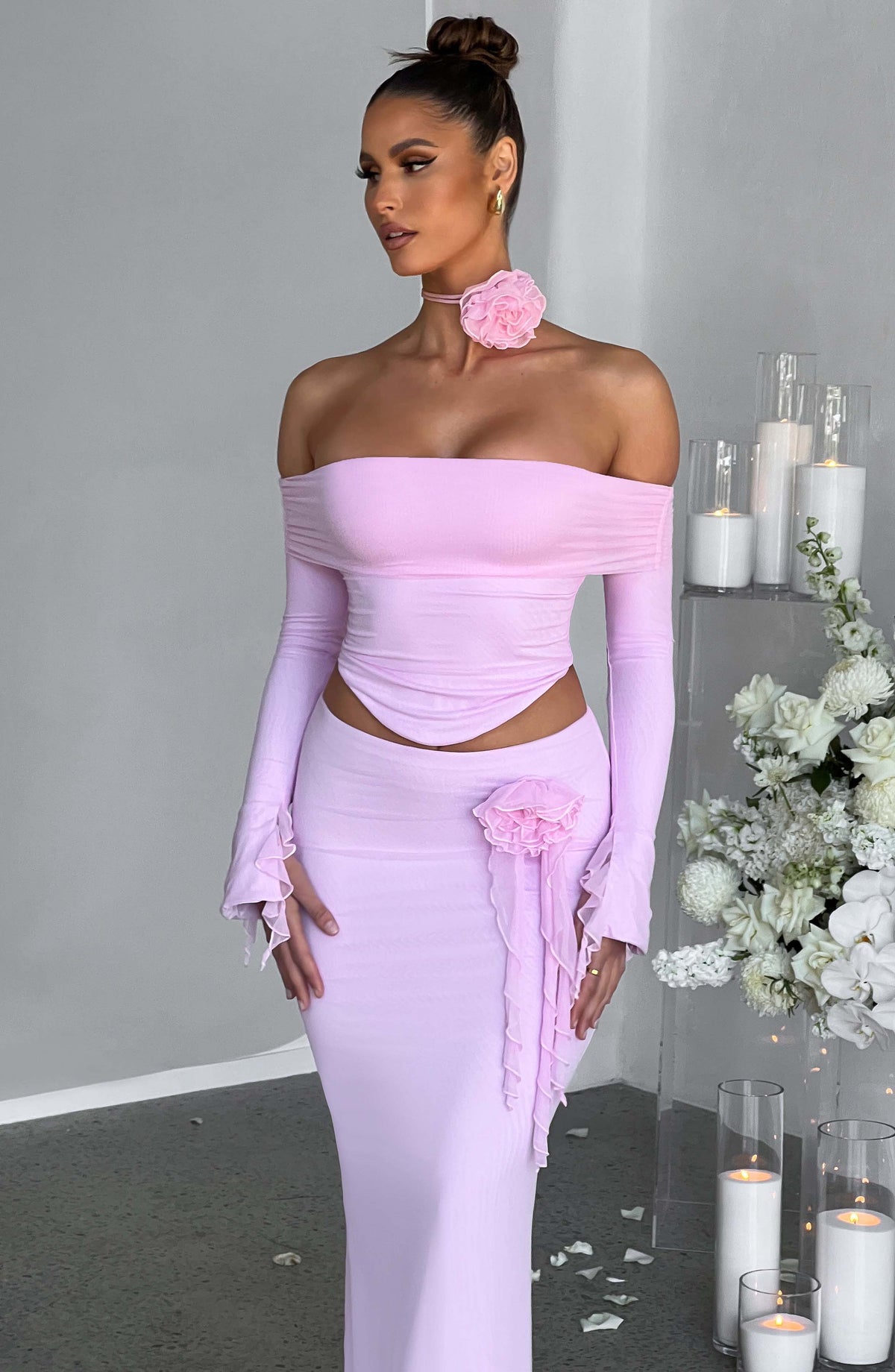 Deemara Maxi Skirt in Pink
