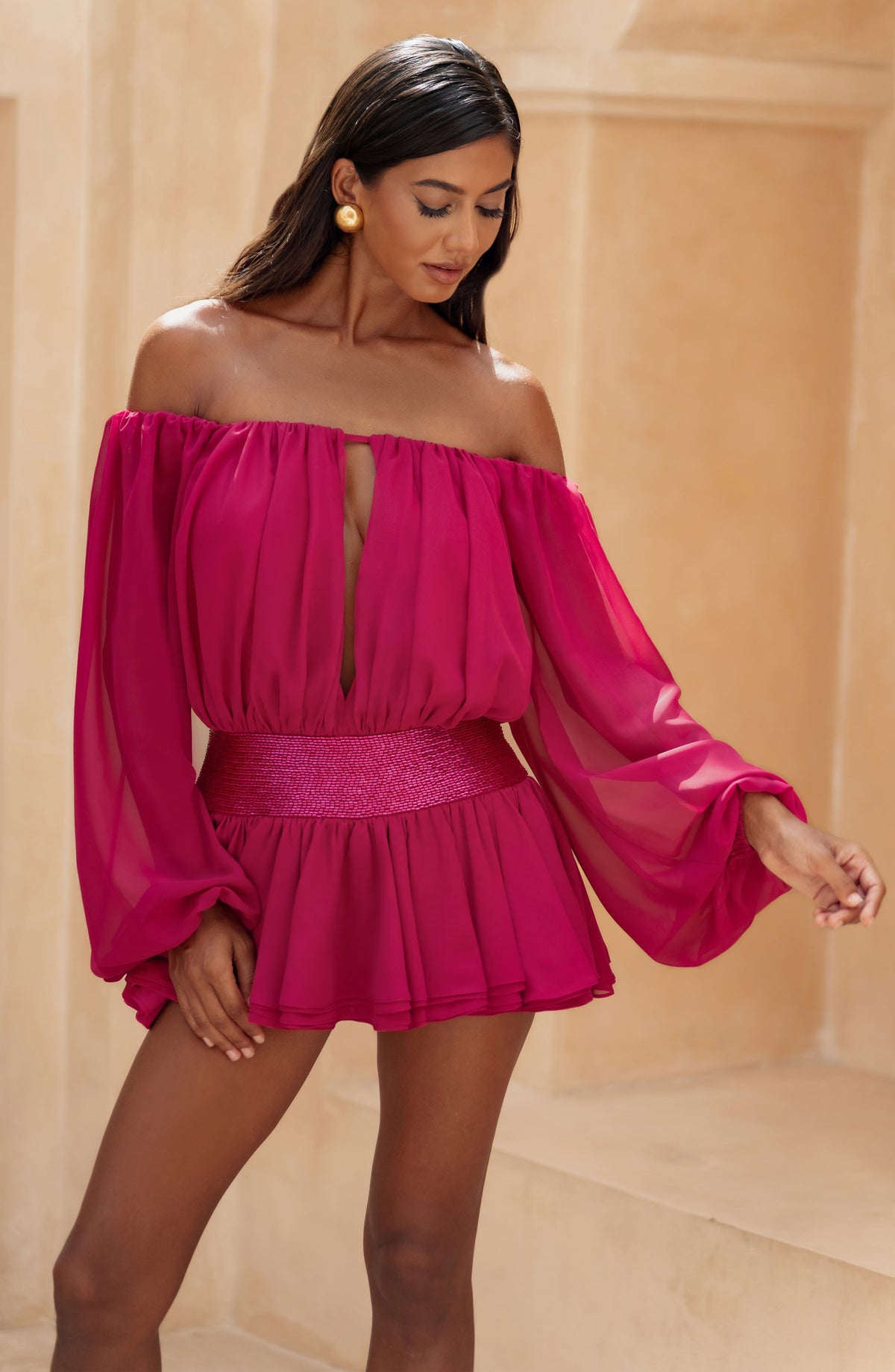 Dejana Playsuit in Raspberry