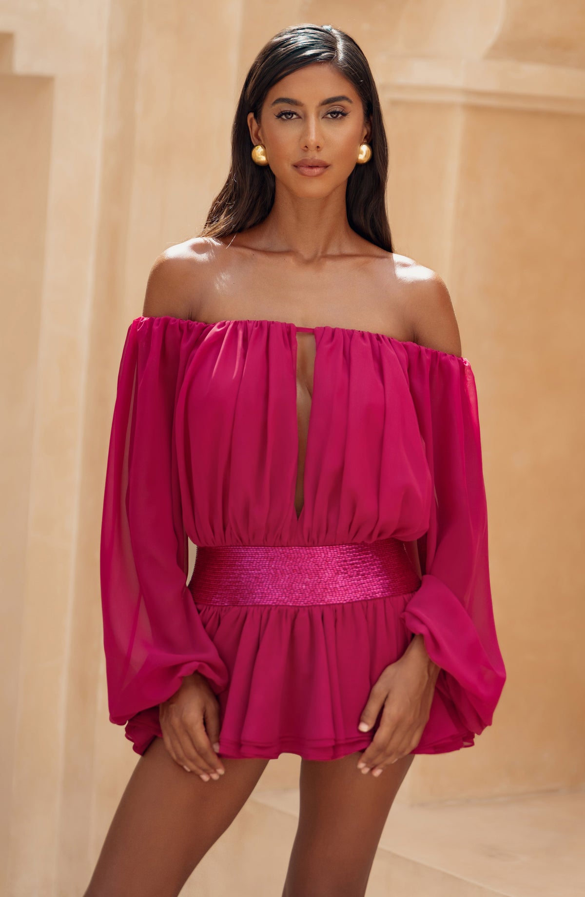 Dejana Playsuit in Raspberry
