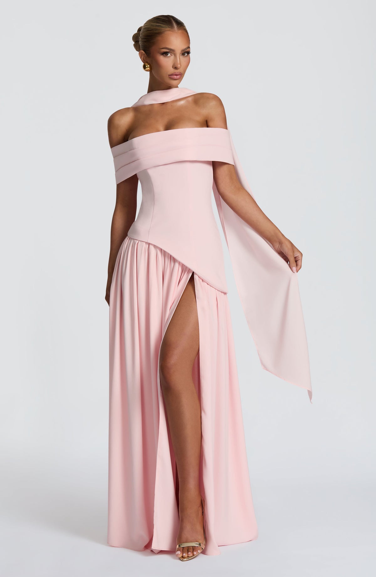 Delilia Maxi Dress in Blush