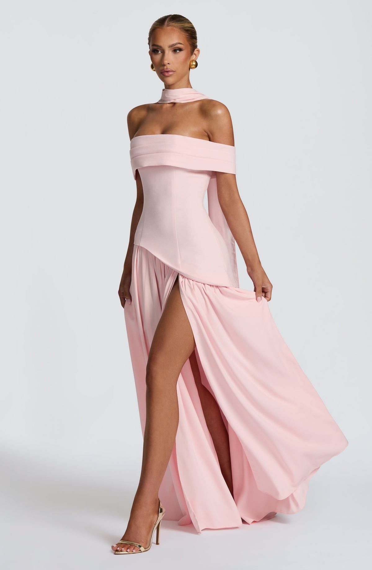 Delilia Maxi Dress in Blush