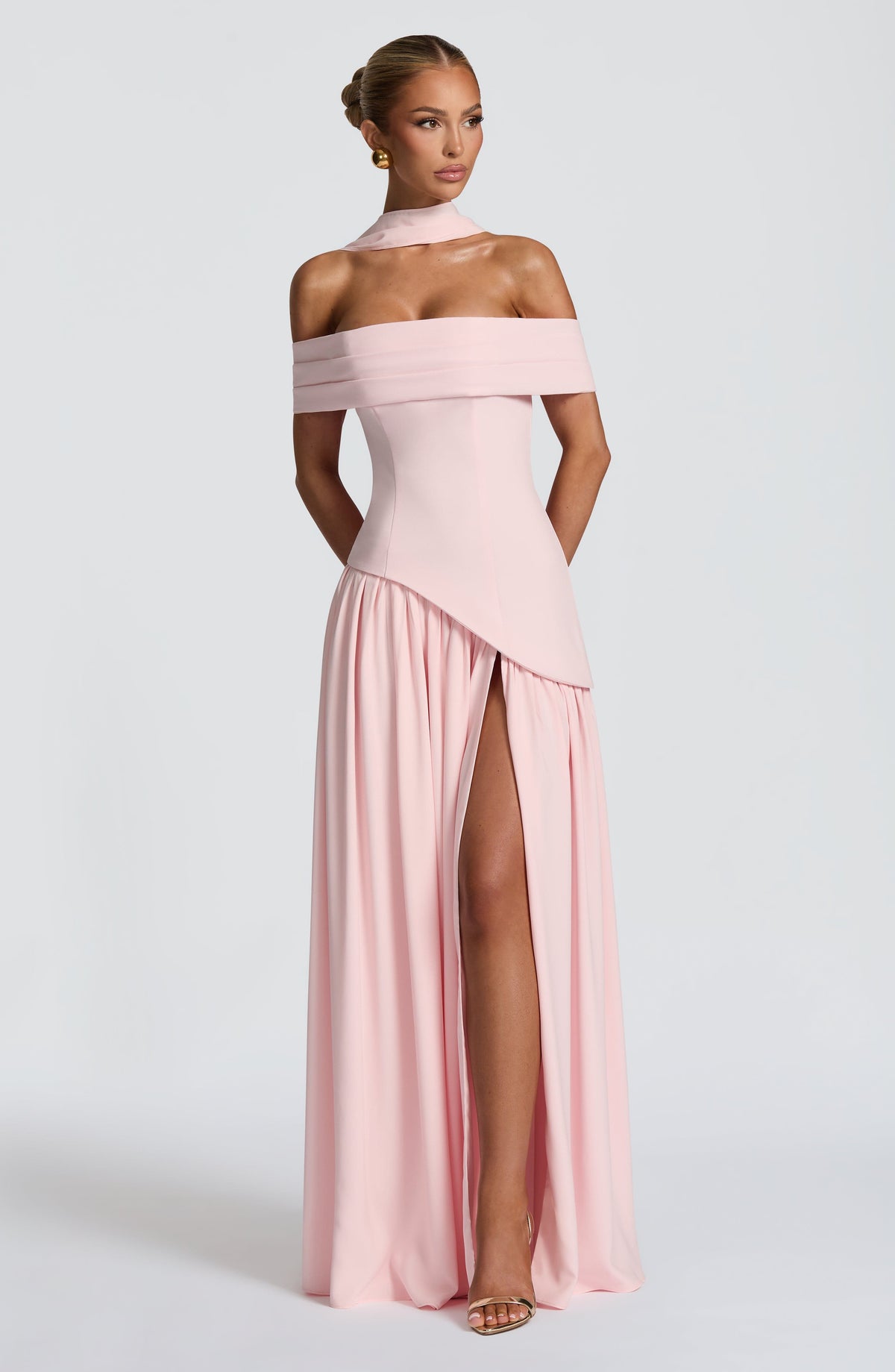 Delilia Maxi Dress in Blush