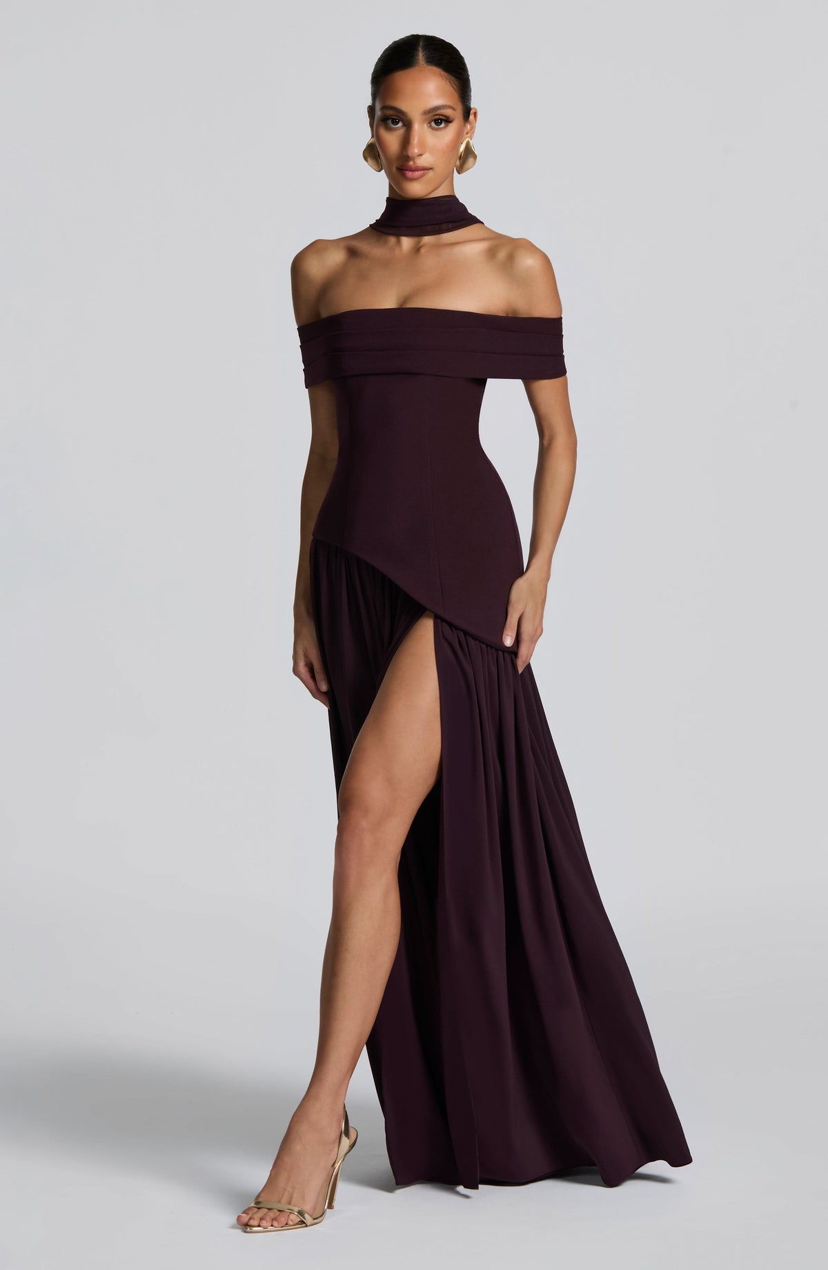 Delisha Maxi Dress in Plum