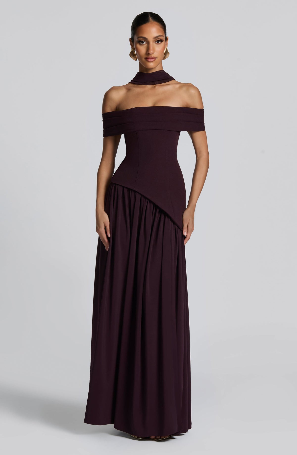 Delisha Maxi Dress in Plum